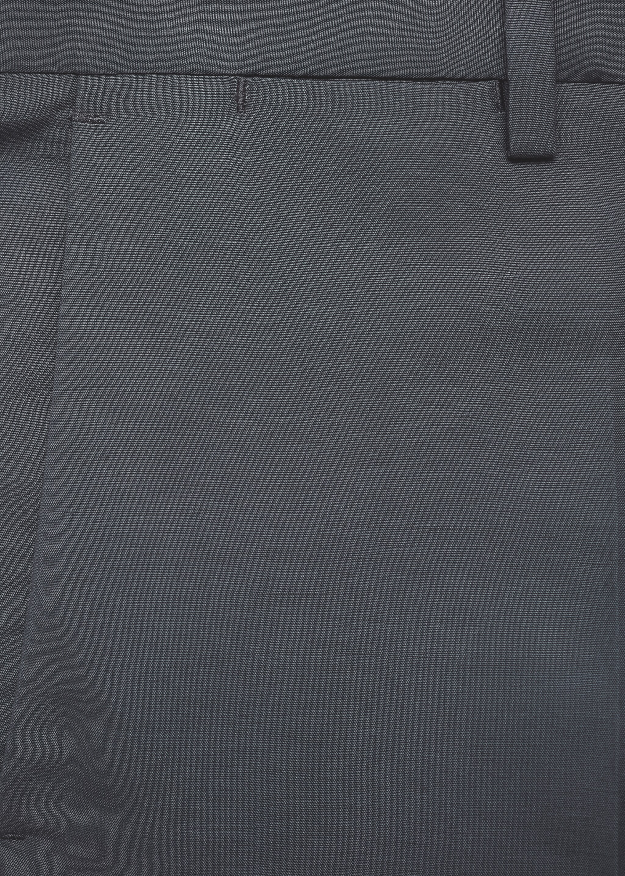 Slim Fit-Anzughose aus Leinenmix - Detail des Artikels 8, Petrolblau. Ref: 77052533-00.