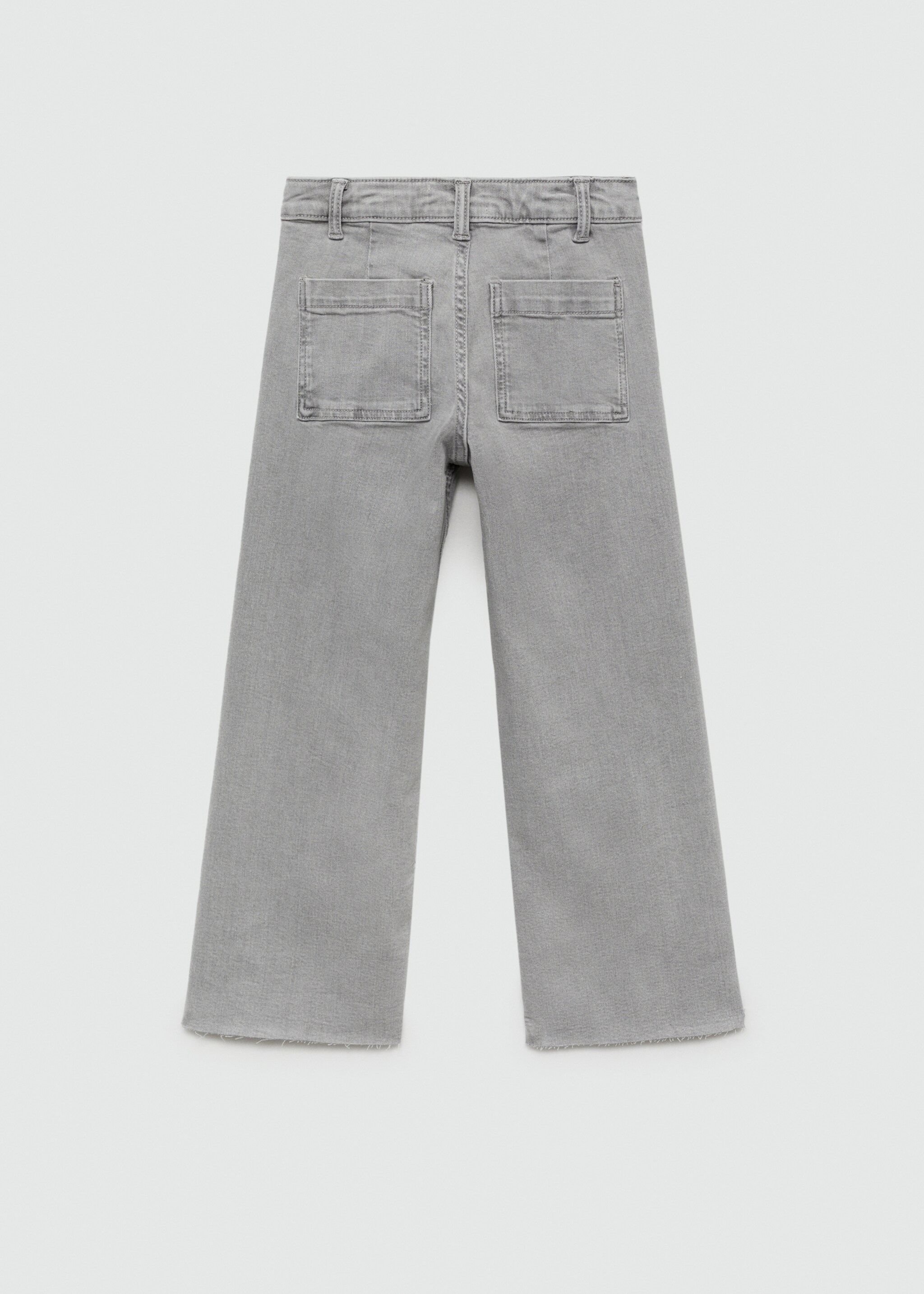 Jupe-culotte jean bas effiloché - Verso de l’article, Gris denim. Ref: 77052538-00.