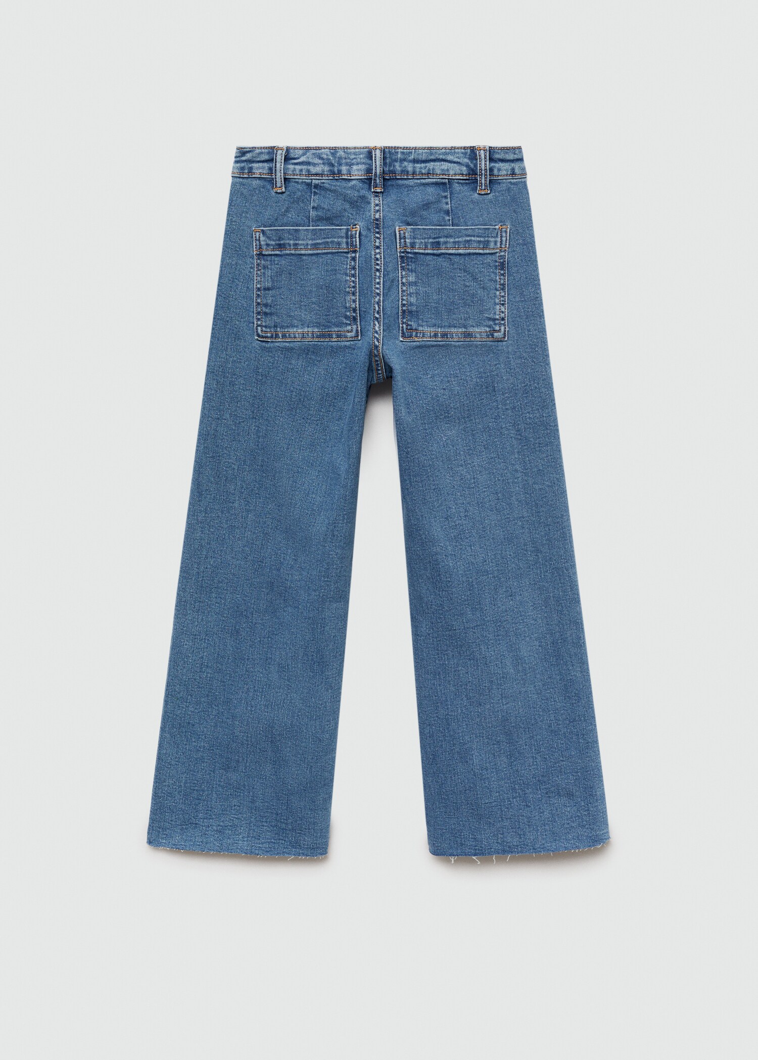 Jeans culotte bajo deshilachado - Reverso del artículo