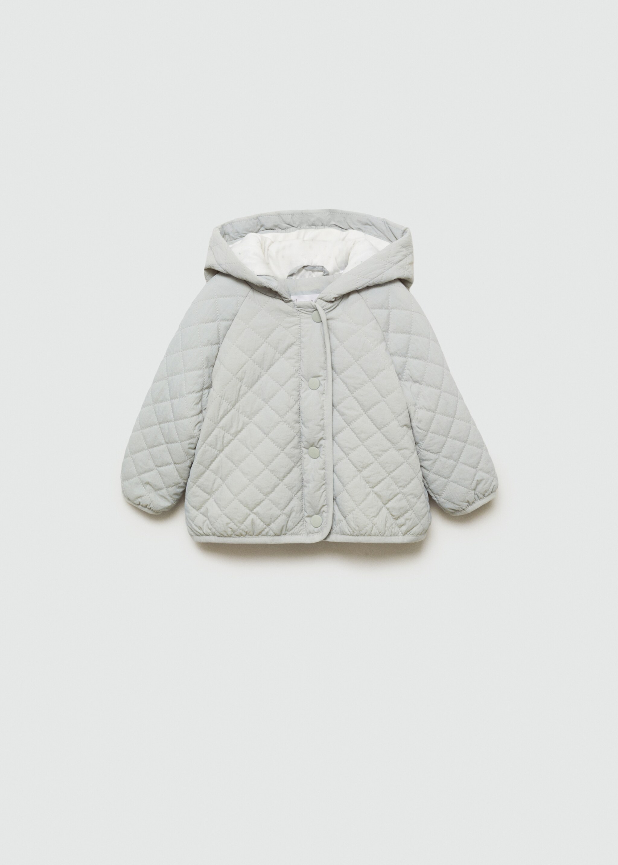 Hooded coat - Article without model, Pastel Green. Ref: 77052541-00.