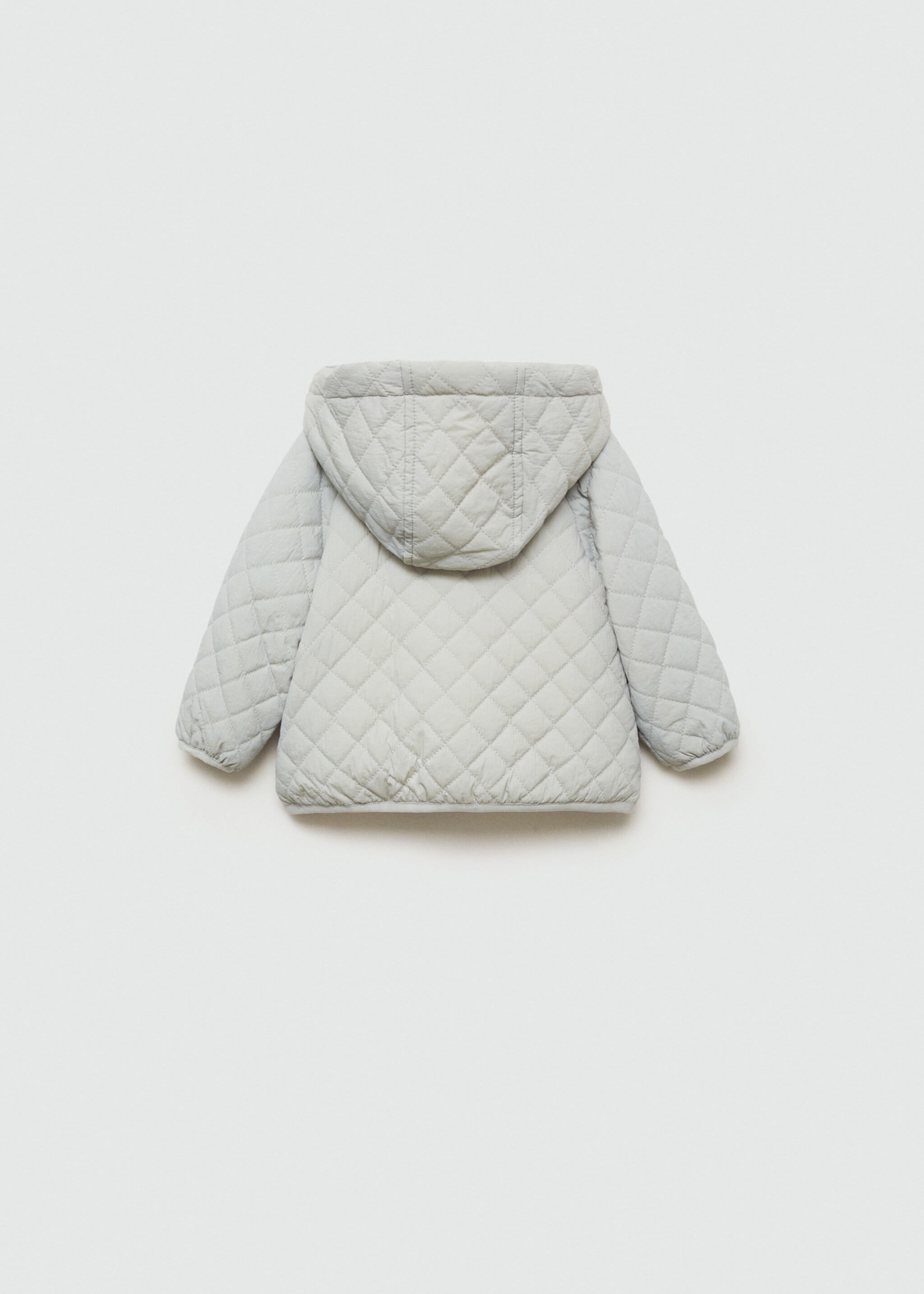 Hooded coat - Reverse of the article, Pastel Green. Ref: 77052541-00.