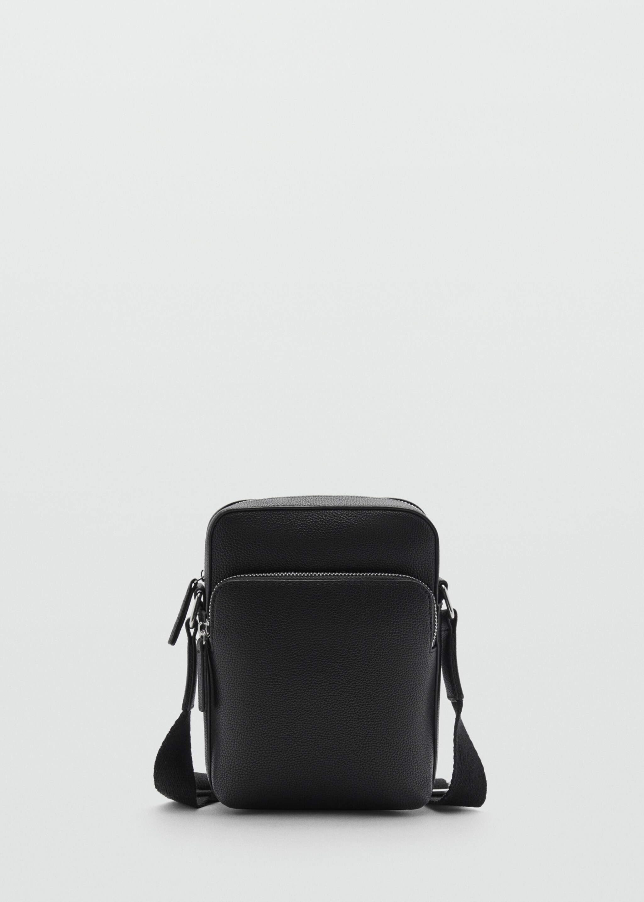 Leather-effect shoulder bag - Article without model, Black. Ref: 77052542-00.