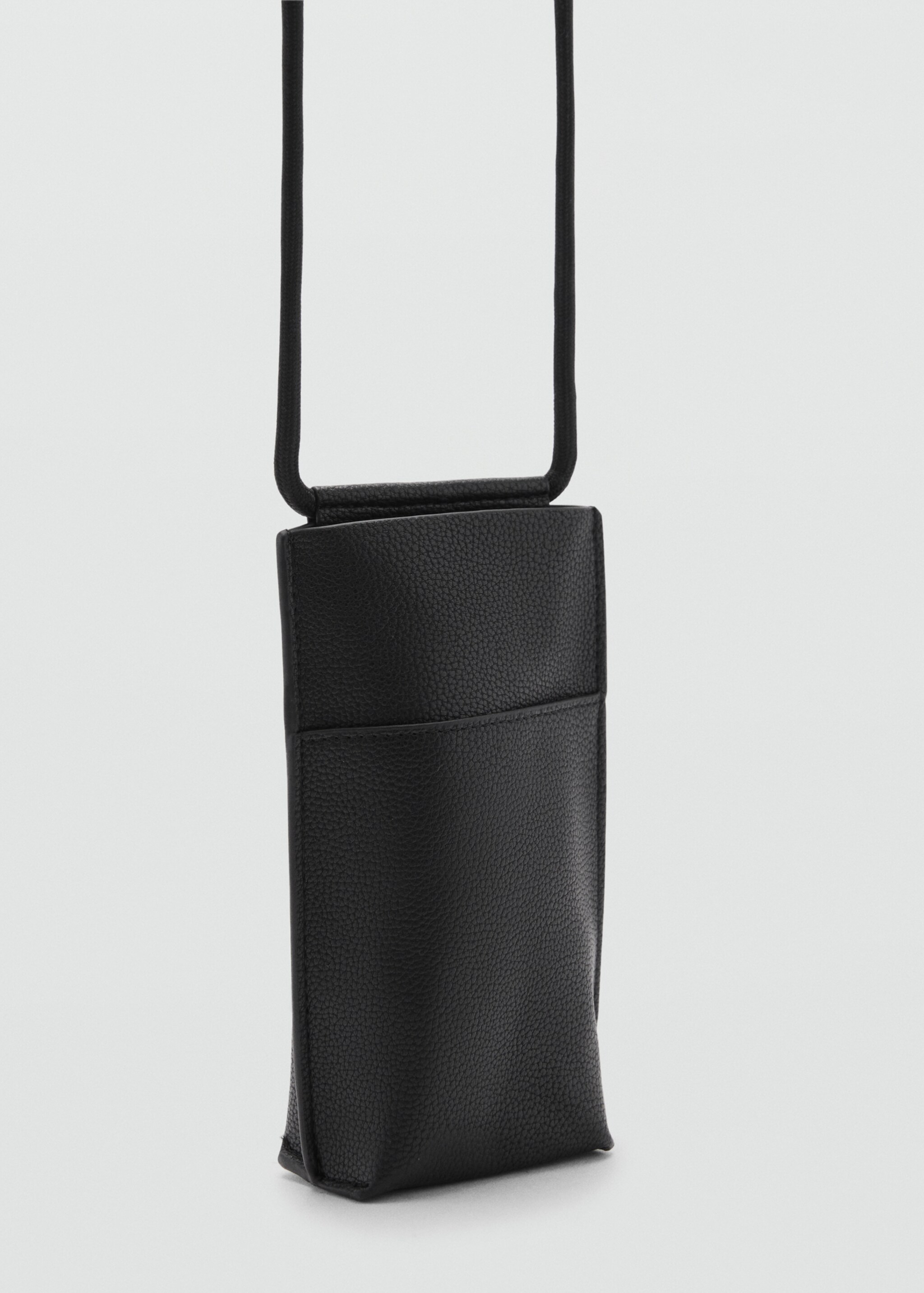 Mini-Schultertasche mit Narbenleder-Effekt - Mittlere Ansicht