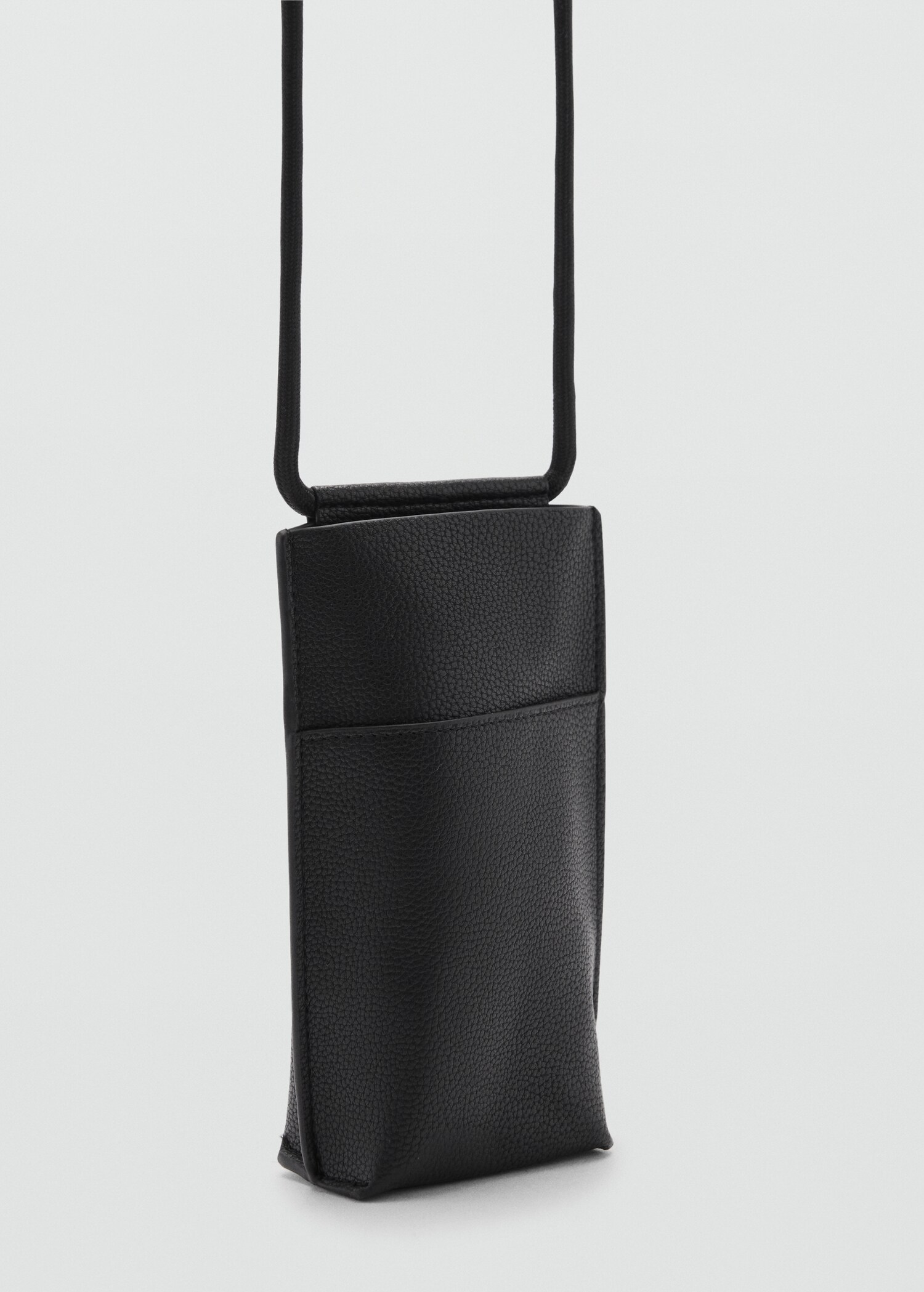 Mini-Schultertasche mit Narbenleder-Effekt - Mittlere Ansicht
