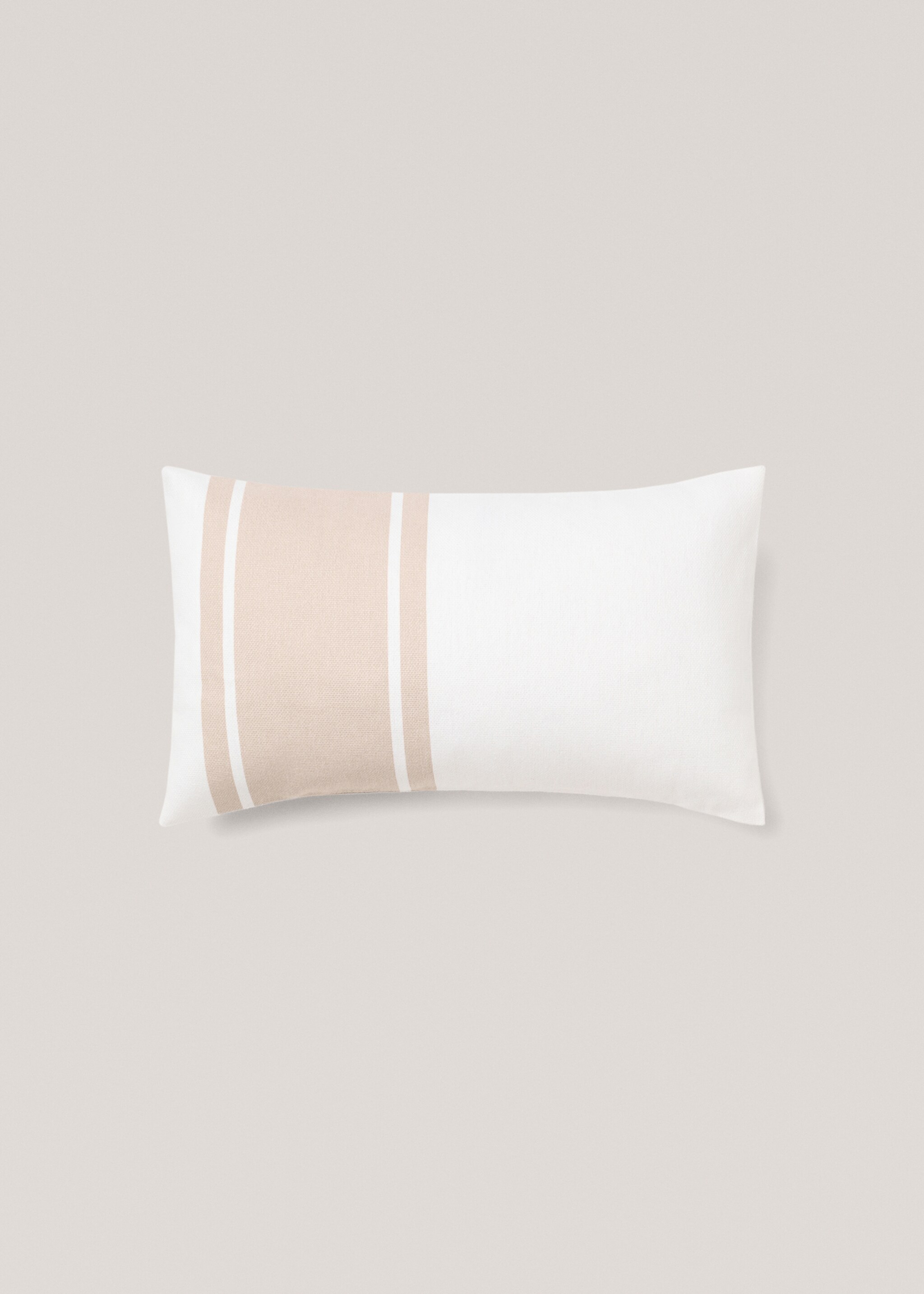 Cotton striped cushion cover 30x50cm - Article without model, Off White. Ref: 77052544-00.