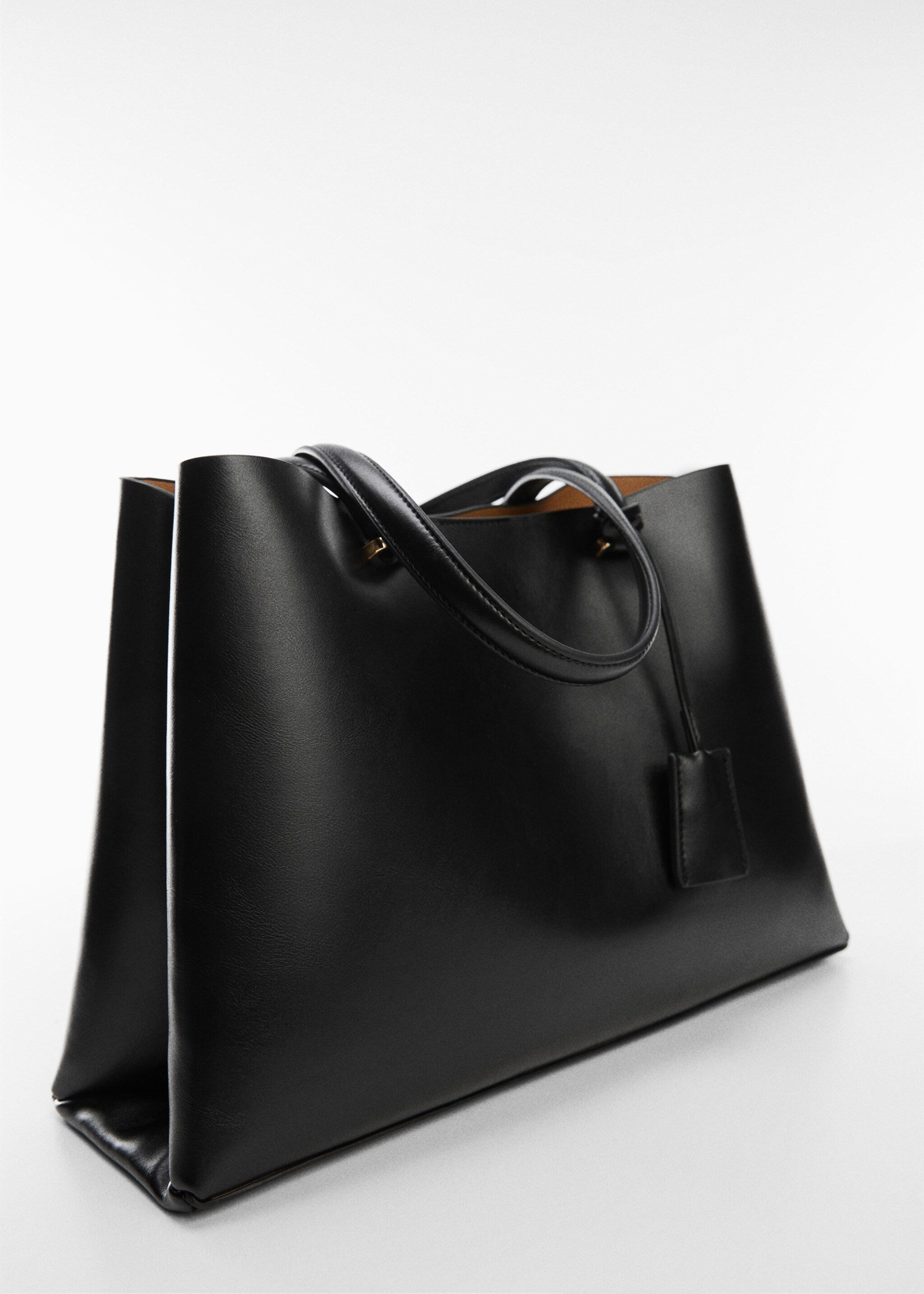 Shopper met dubbel vak - Middenvlak, Zwart. Ref: 77052551-00.