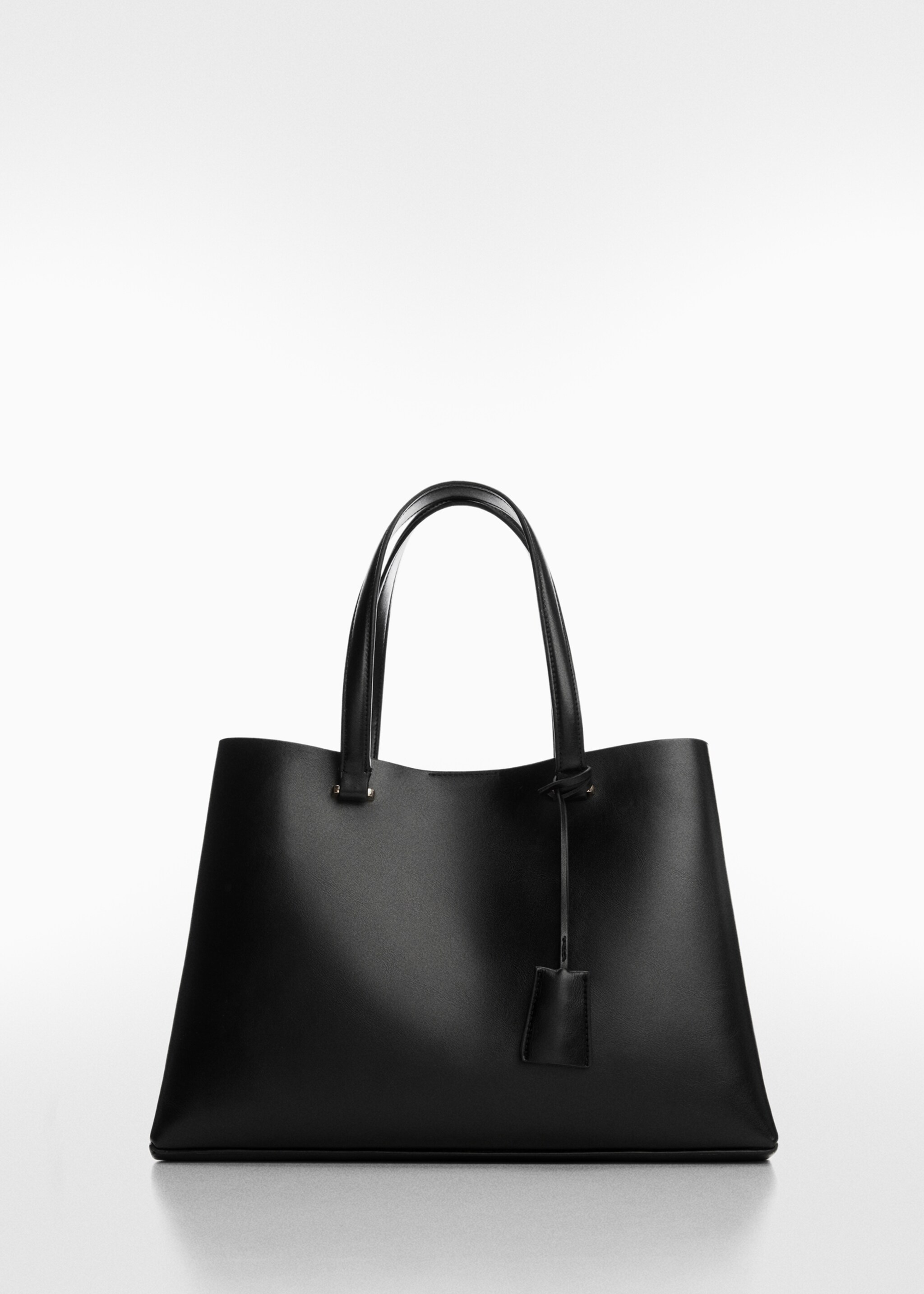 Shopper met dubbel vak - Artikel zonder model, Zwart. Ref: 77052551-00.