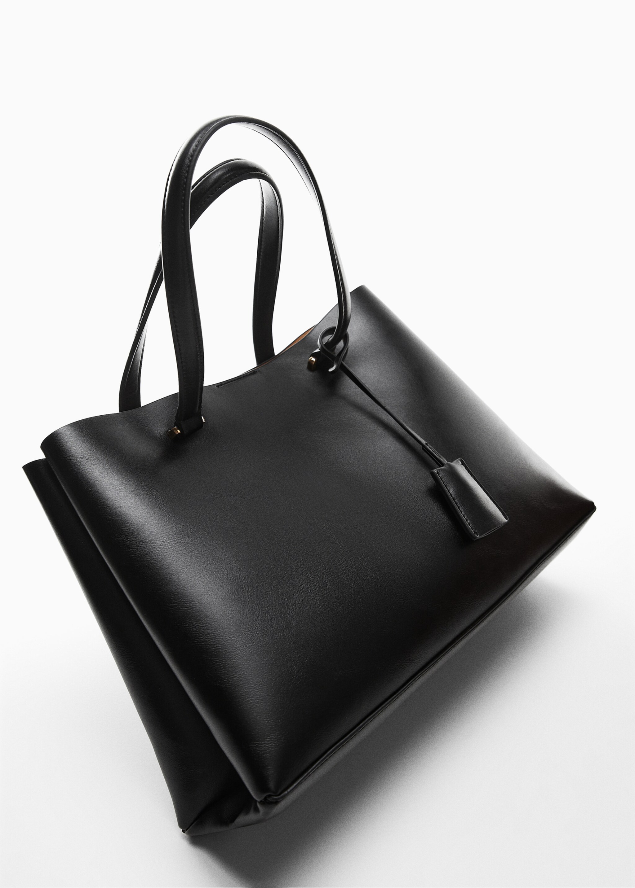 Shopper met dubbel vak - Detail van het artikel 5, Zwart. Ref: 77052551-00.