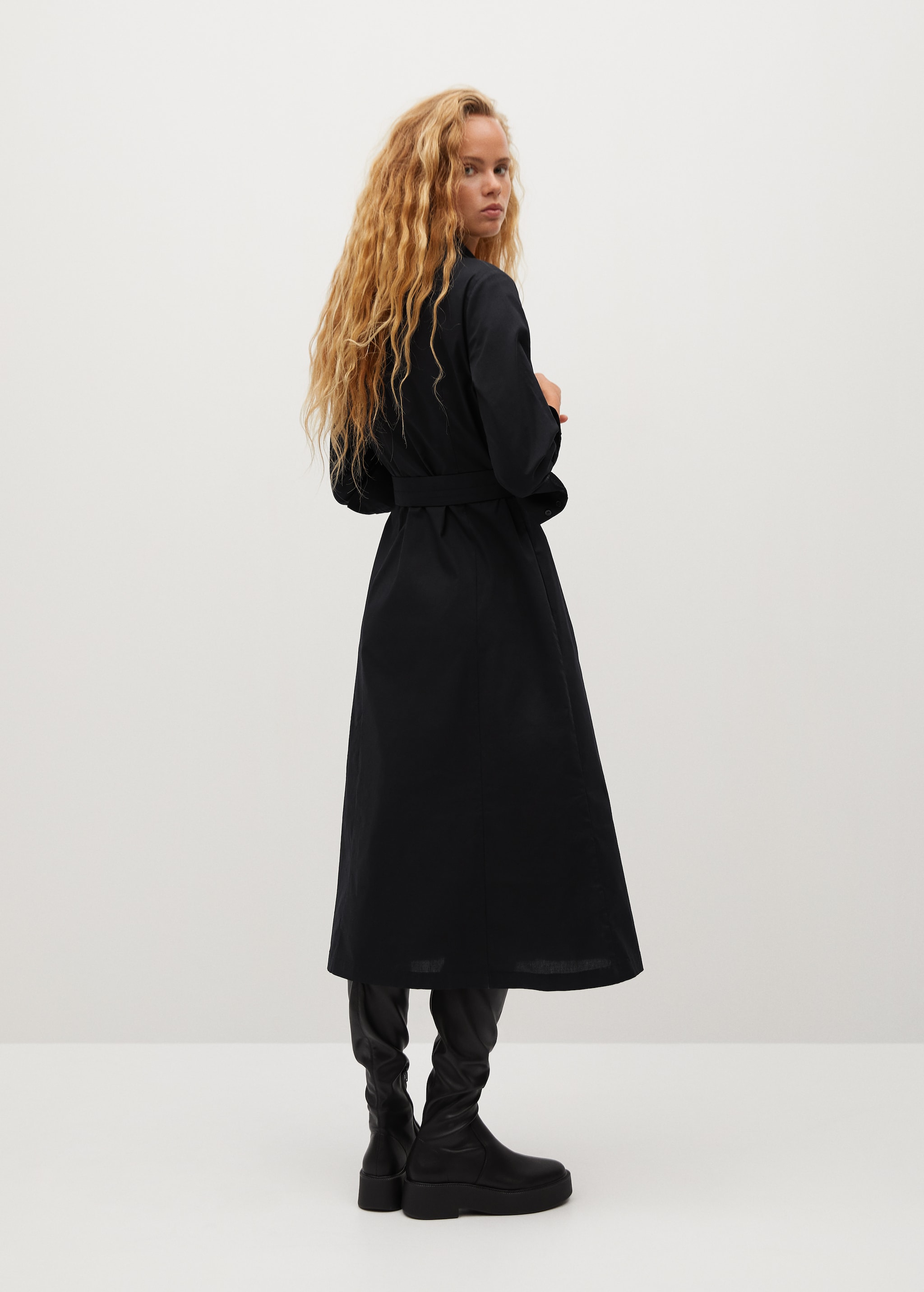 Vestido camisero algodón - Reverso del artículo