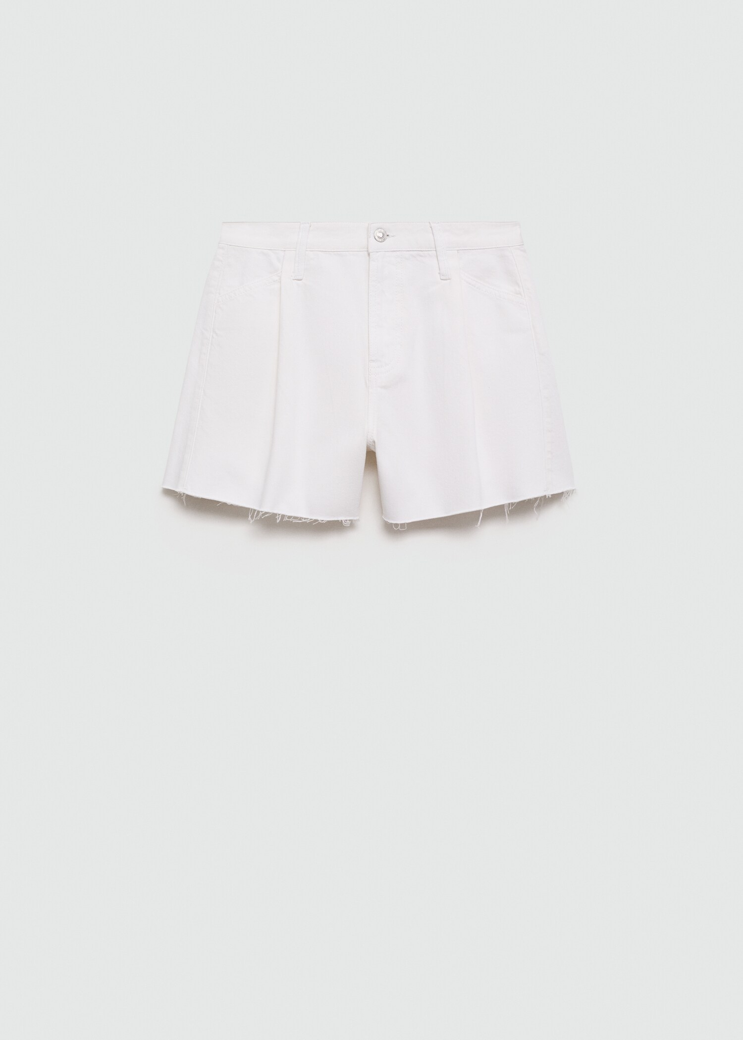 Denim shorts with frayed hem - Article without model