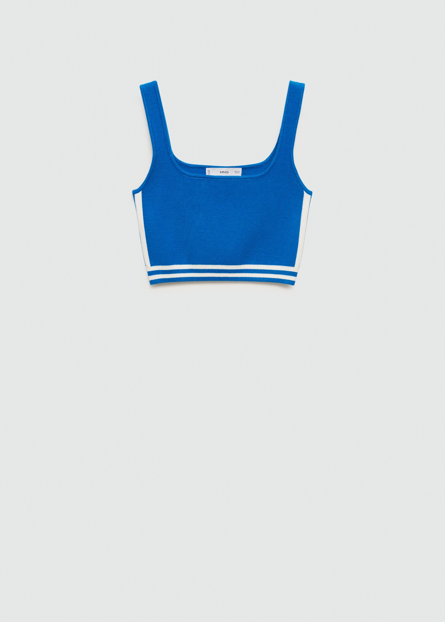 Randig stickad crop-top - Artikel utan modell