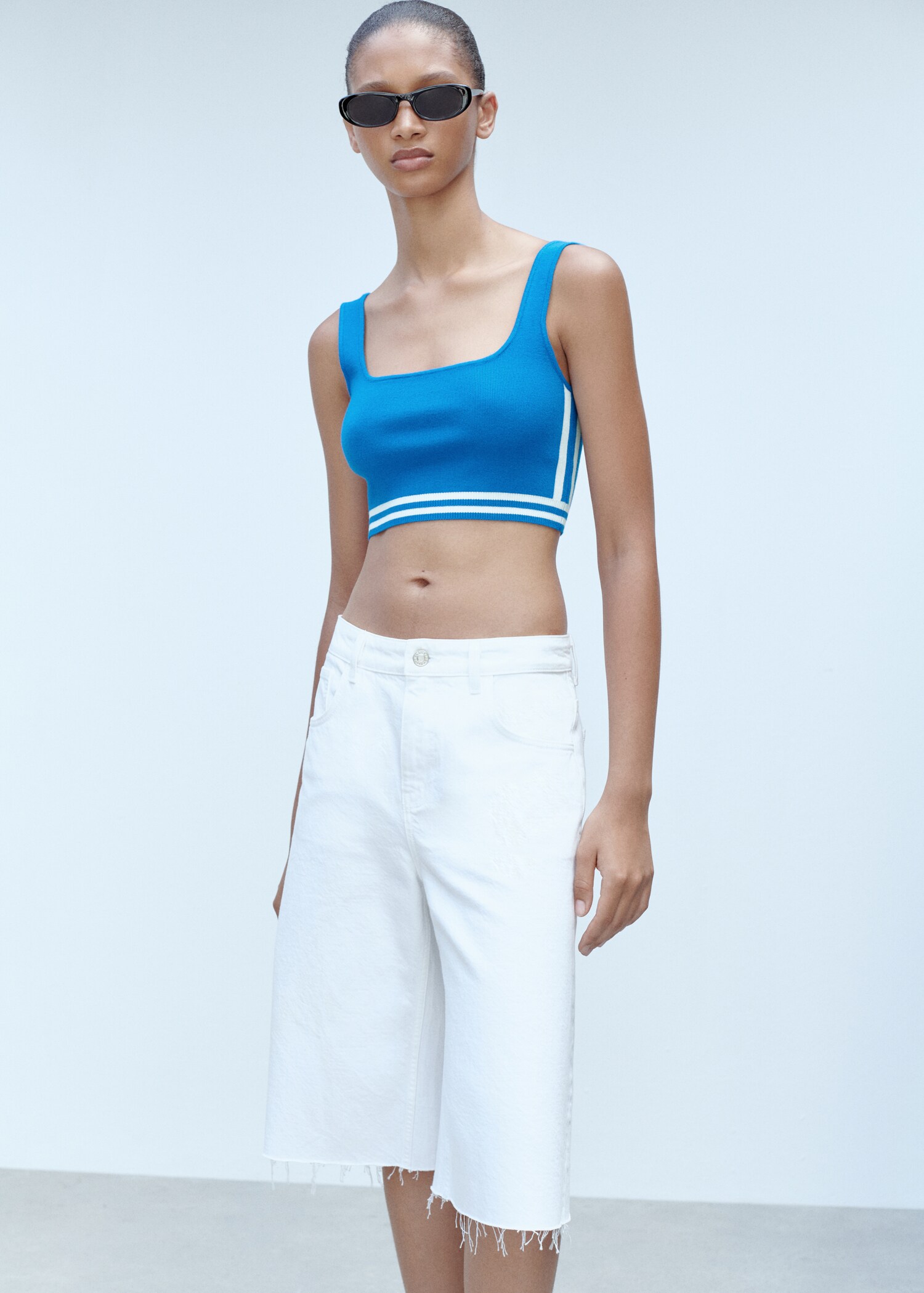Randig stickad crop-top - Detaljer om artikeln 2