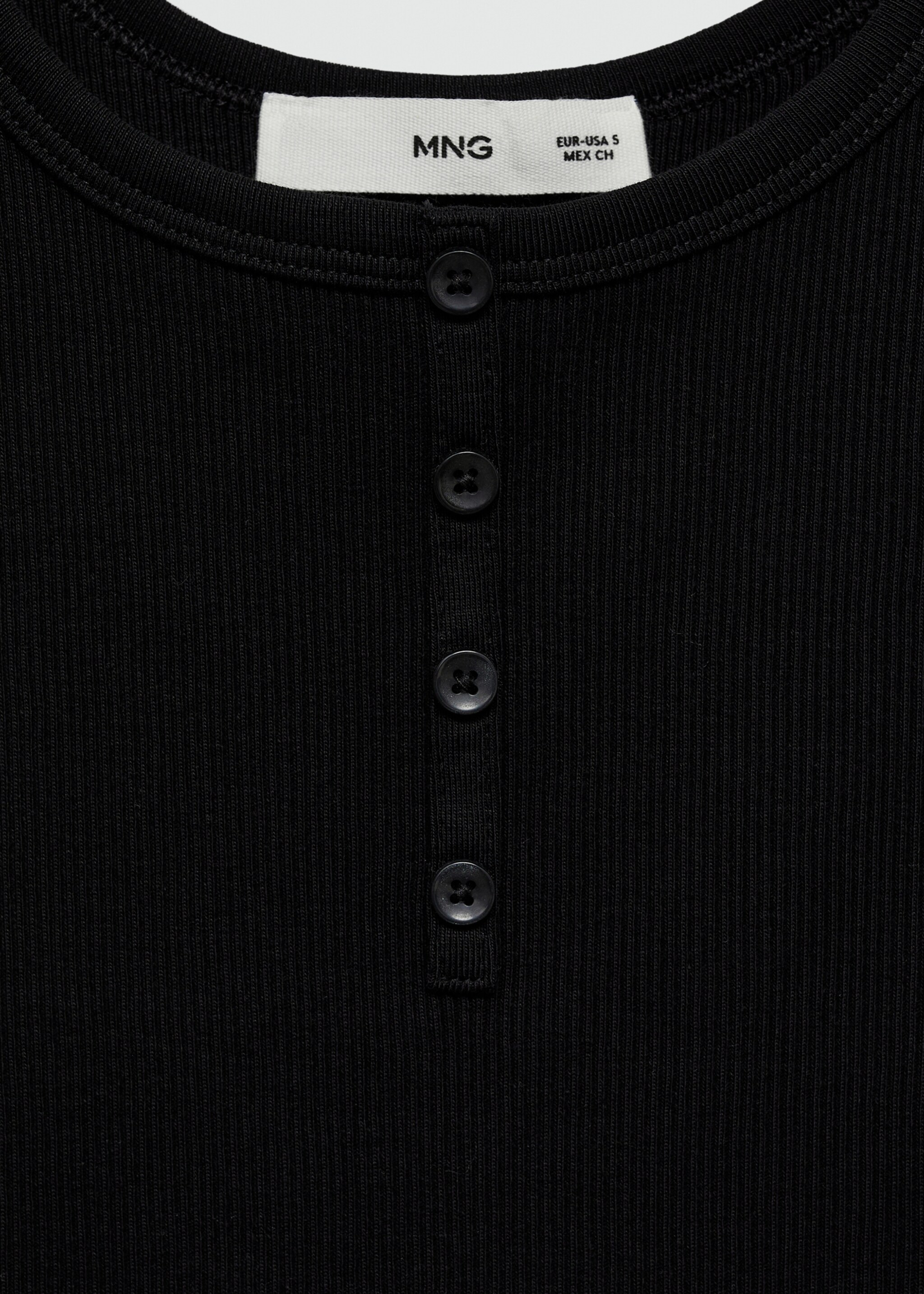 Top bretelles boutons - Détail de l'article 8, Noir. Ref: 77052922-00.