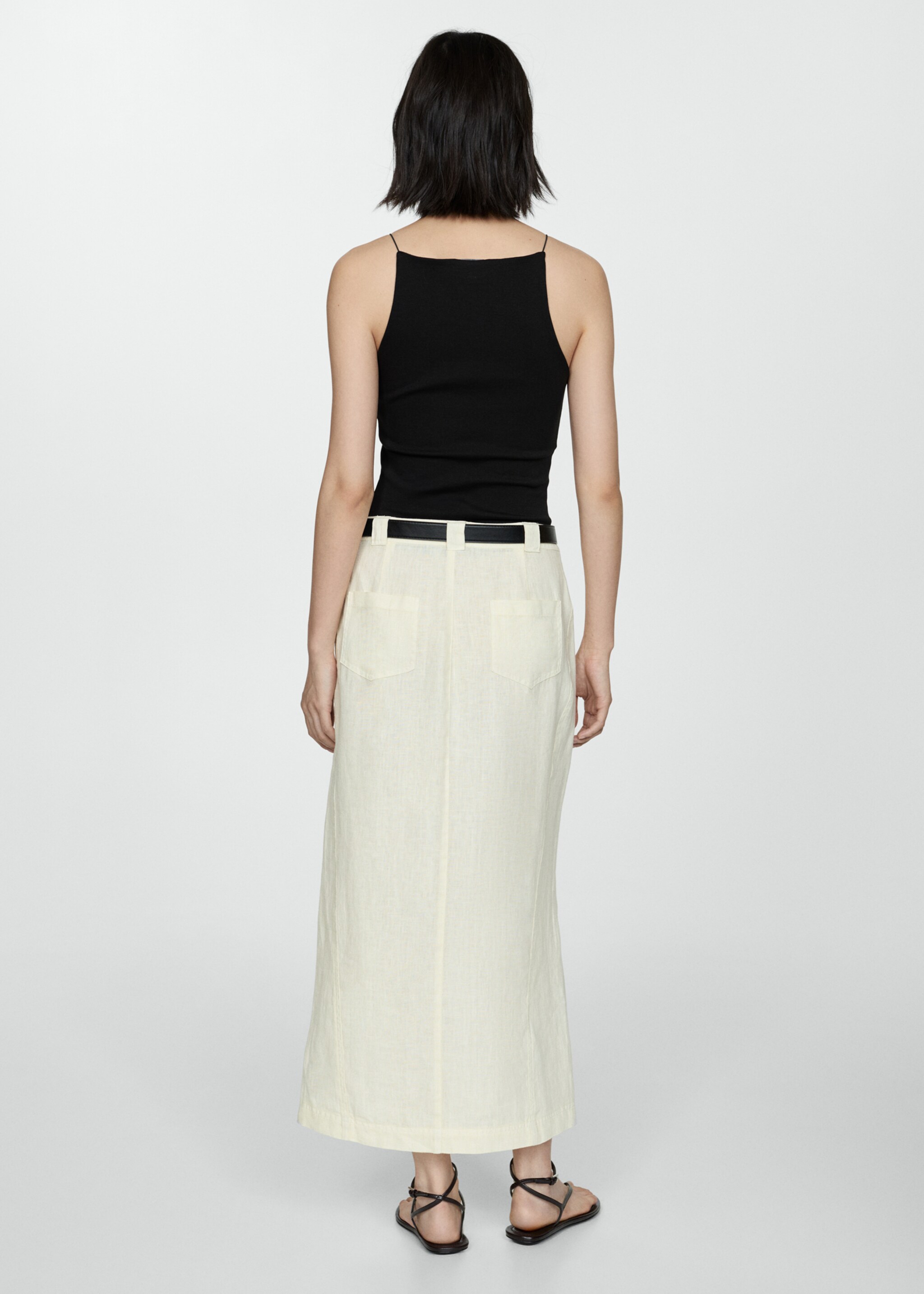 Fitted halter-neck top - Reverse of the article, Black. Ref: 77052923-00.