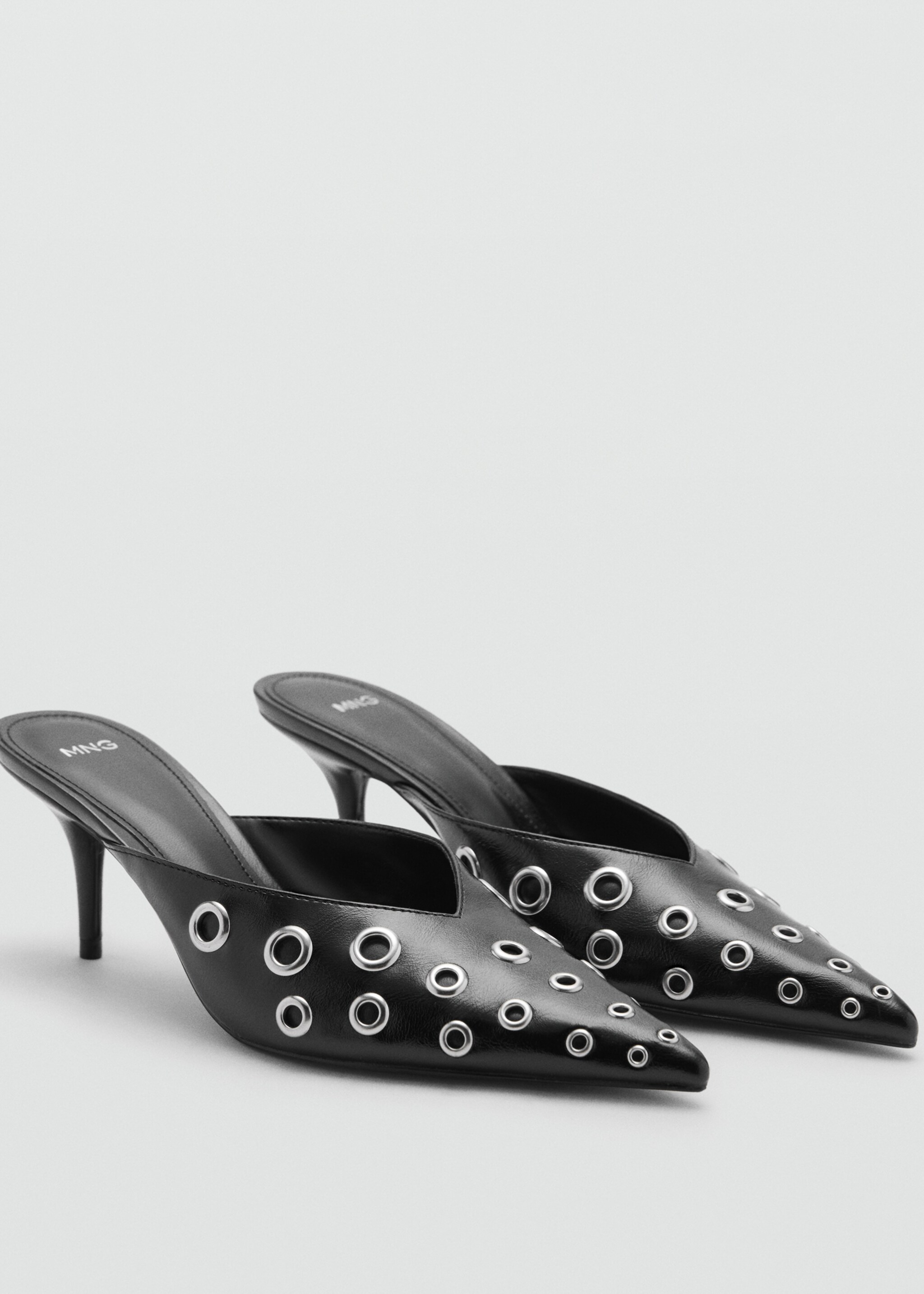 Slingback shoes with metallic detail - Medium plane, Black. Ref: 77052924-00.