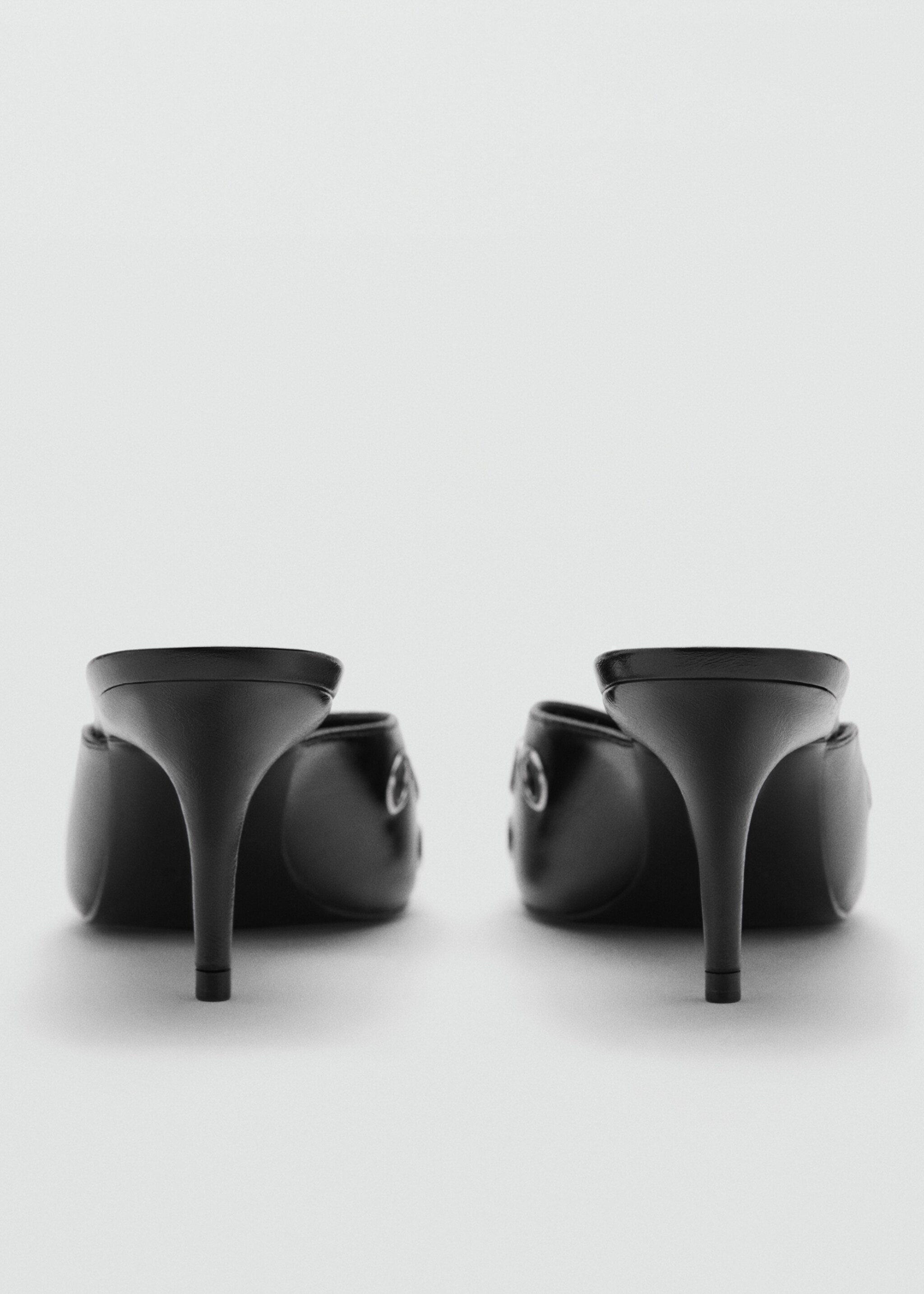 Slingback shoes with metallic detail - Details of the article 1, Black. Ref: 77052924-00.