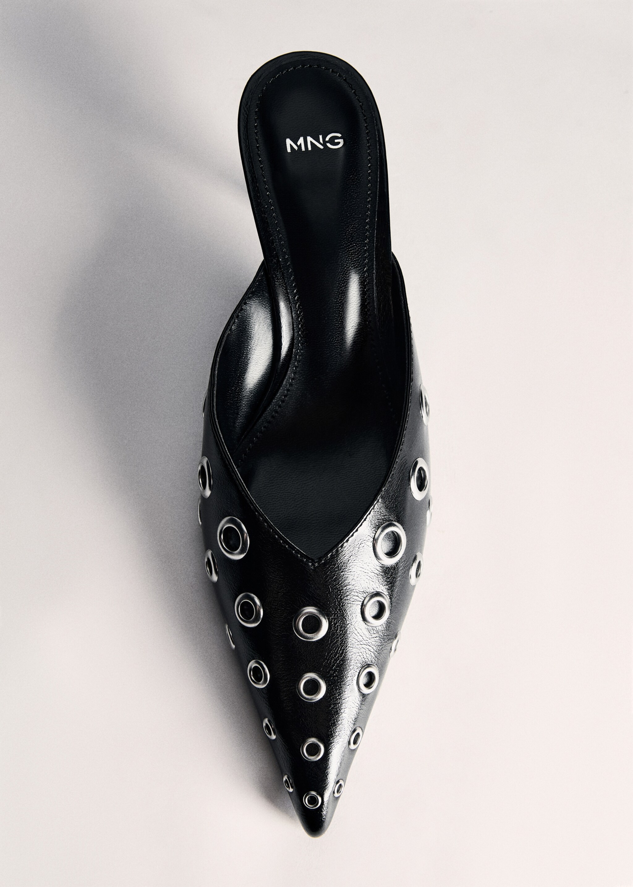 Slingback shoes with metallic detail - Details of the article 5, Black. Ref: 77052924-00.