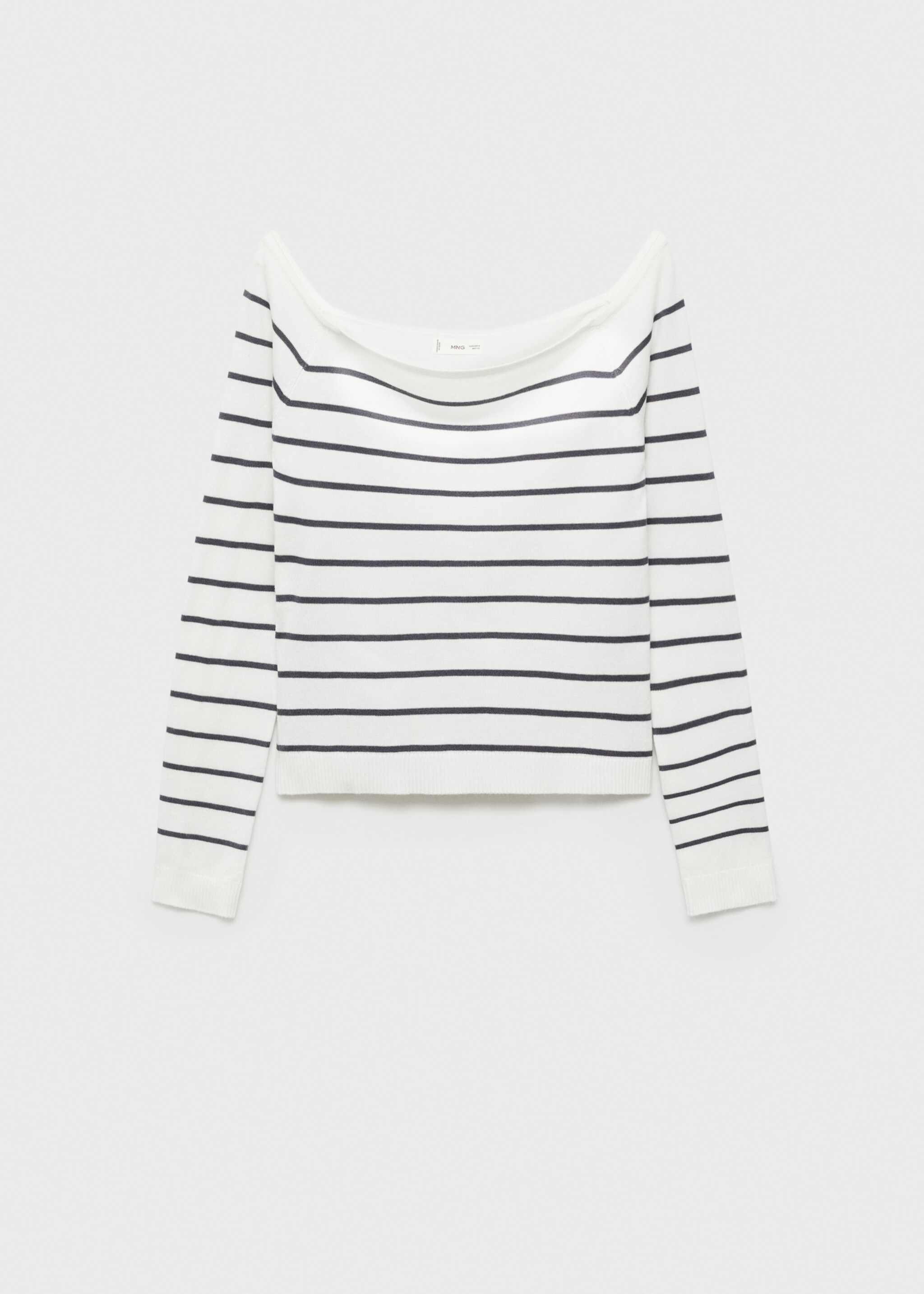 Striped boat-neck sweater - Article without model, Off White. Ref: 77052932-00.