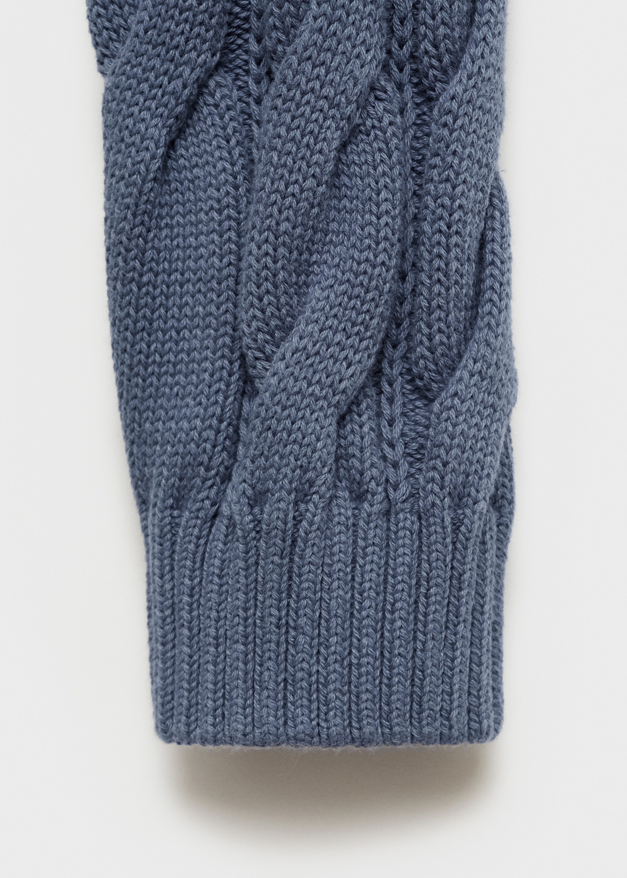 Braided knitted sweater - Details of the article 0, Blue. Ref: 77052933-00.