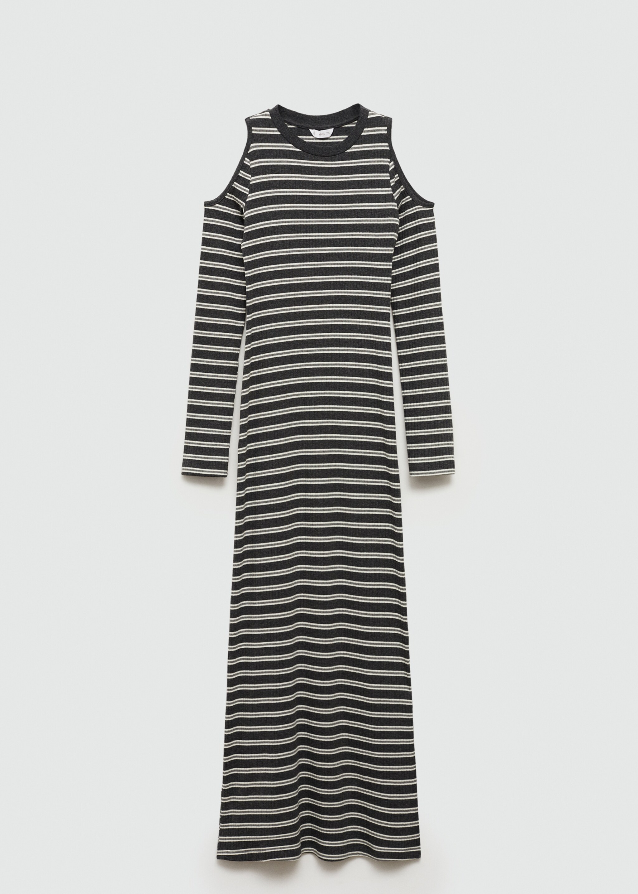 Cut-out striped dress - Article without model, Grey. Ref: 77052936-00.