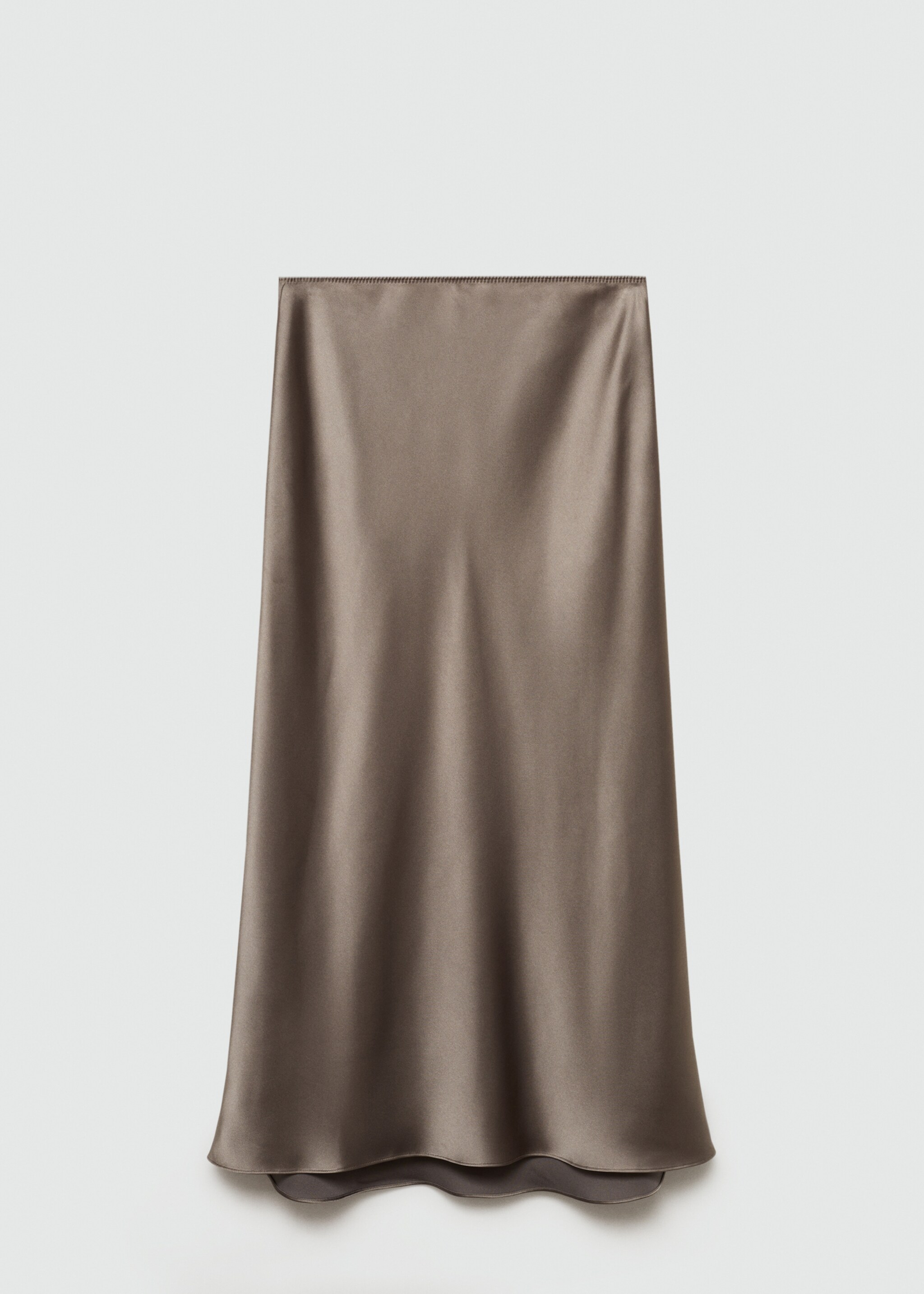 Satin long skirt - Article without model, Medium Brown. Ref: 77052937-00.