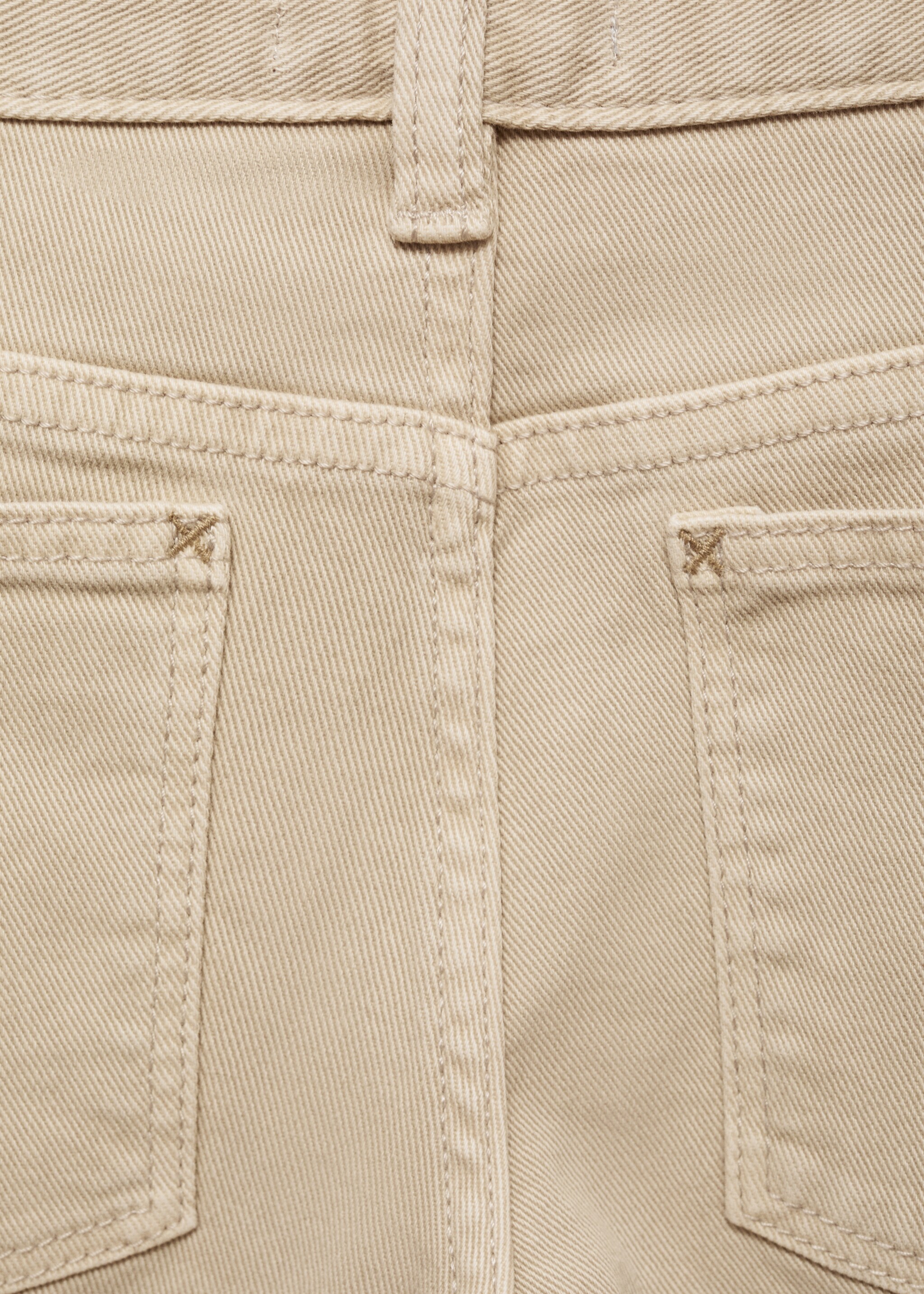Straight-fit cotton trousers - Details of the article 0, Beige. Ref: 77053262-00.