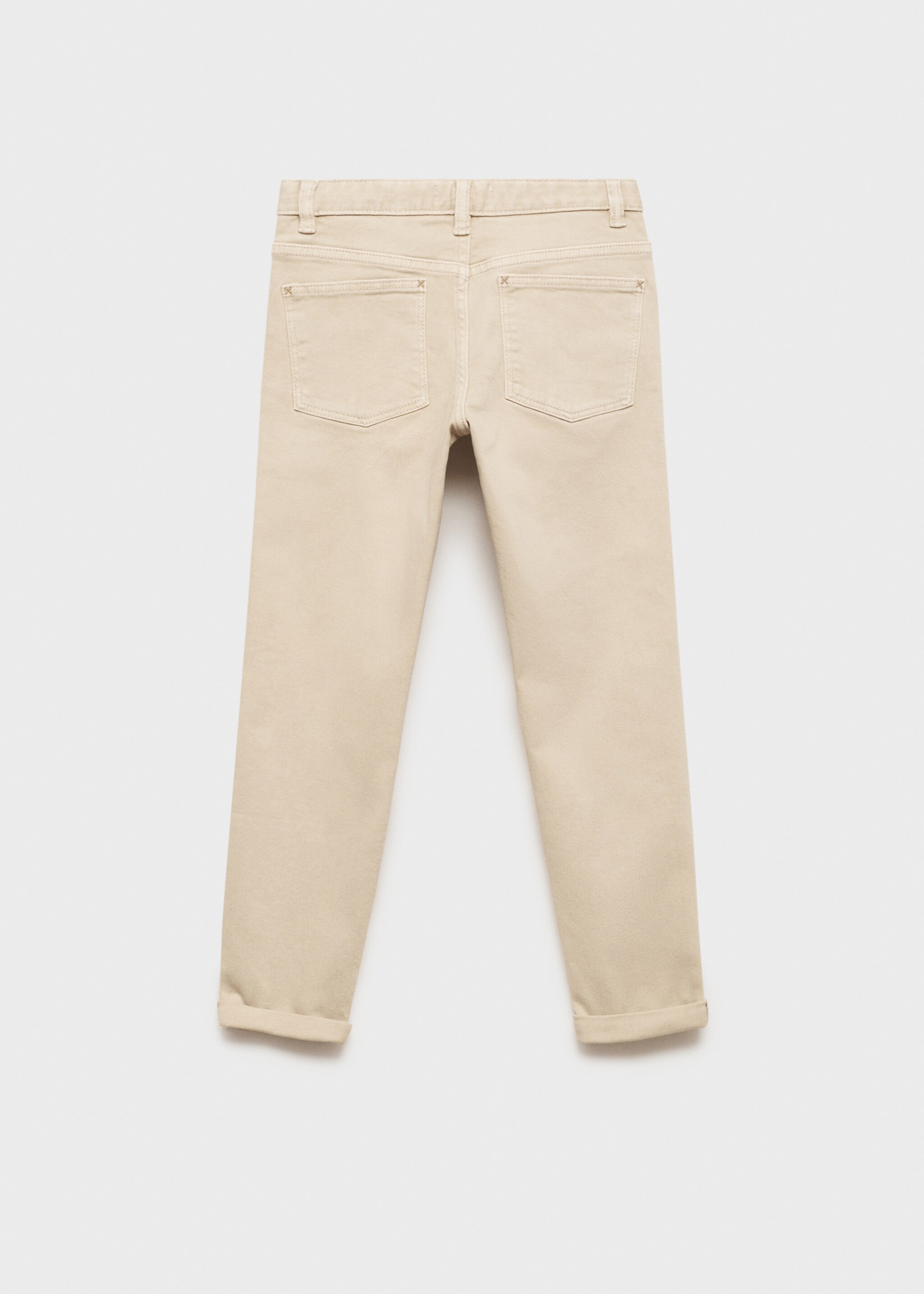 Straight-fit cotton trousers - Reverse of the article, Beige. Ref: 77053262-00.
