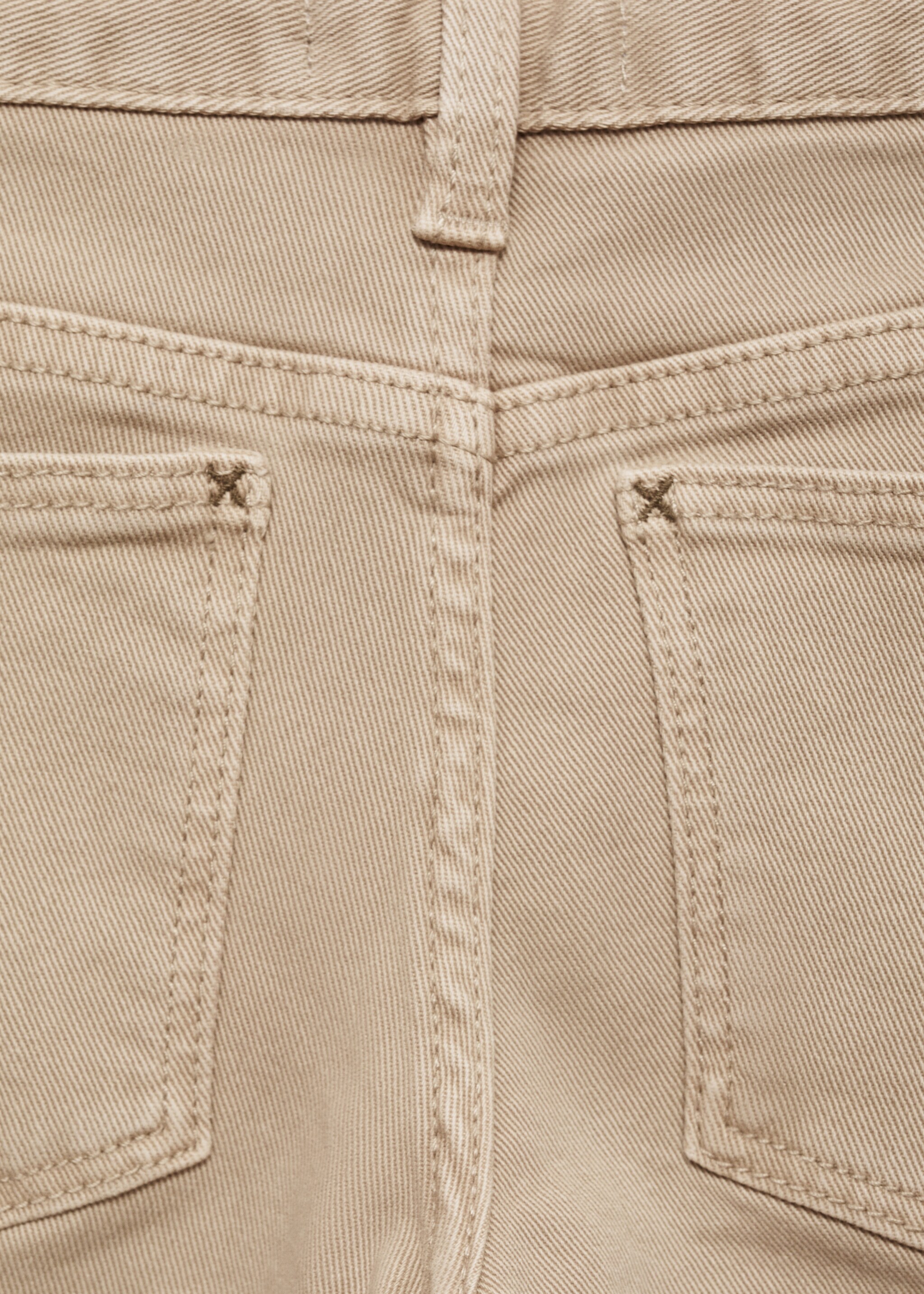 Straight-fit cotton trousers - Details of the article 0, Medium Brown. Ref: 77053262-00.