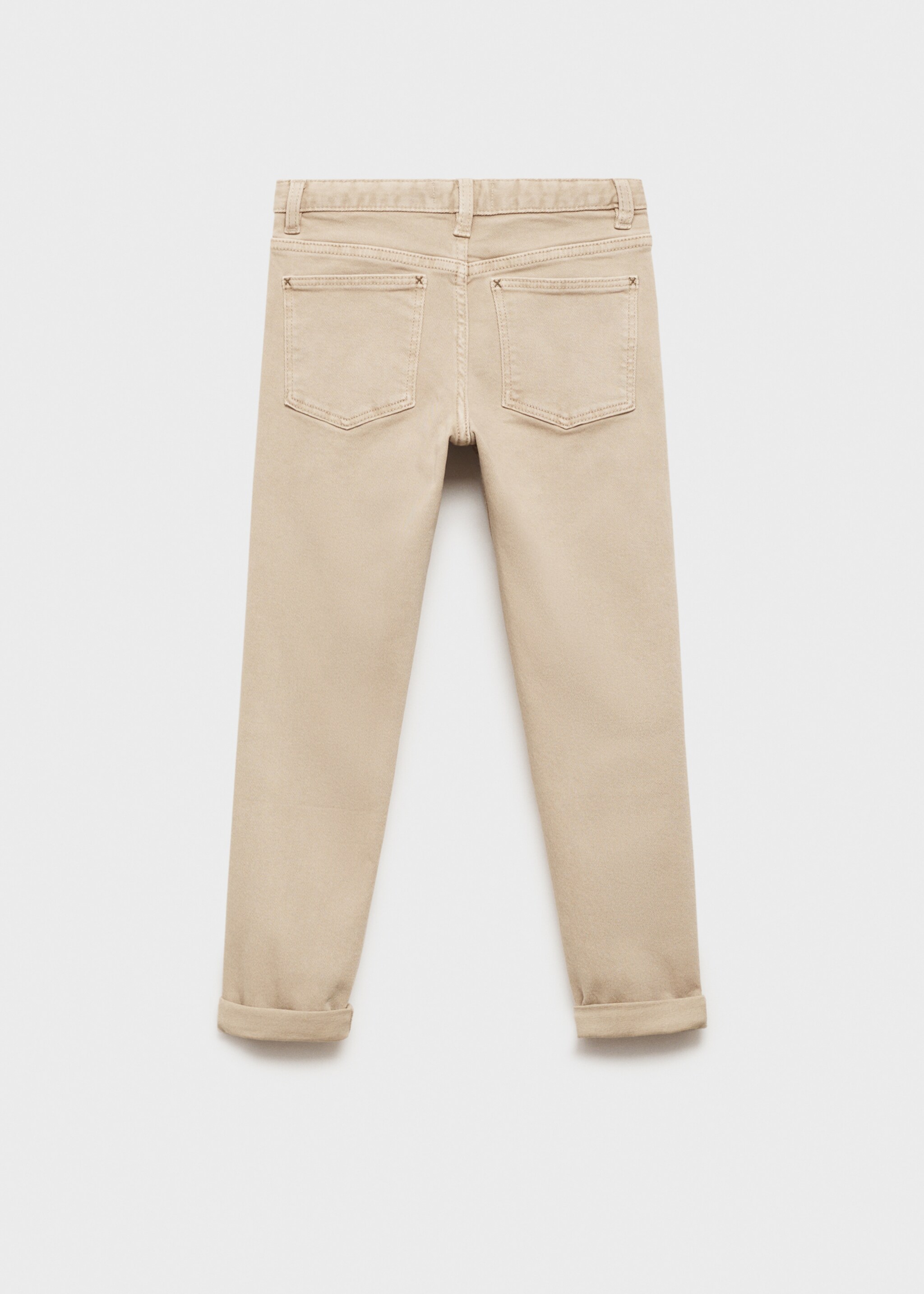 Straight-fit cotton trousers - Reverse of the article, Medium Brown. Ref: 77053262-00.