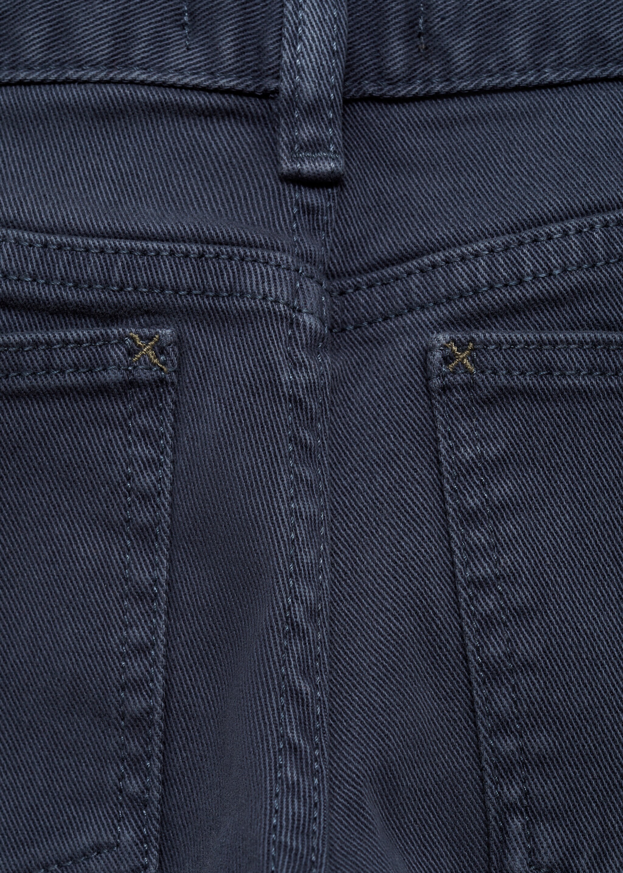Straight-fit cotton pants - Details of the article 0, Dark Navy. Ref: 77053262-00.