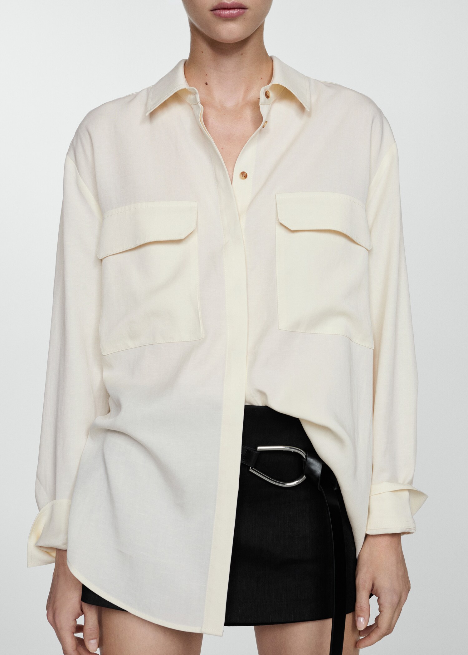 Camisa lyocell oversize - Plano medio