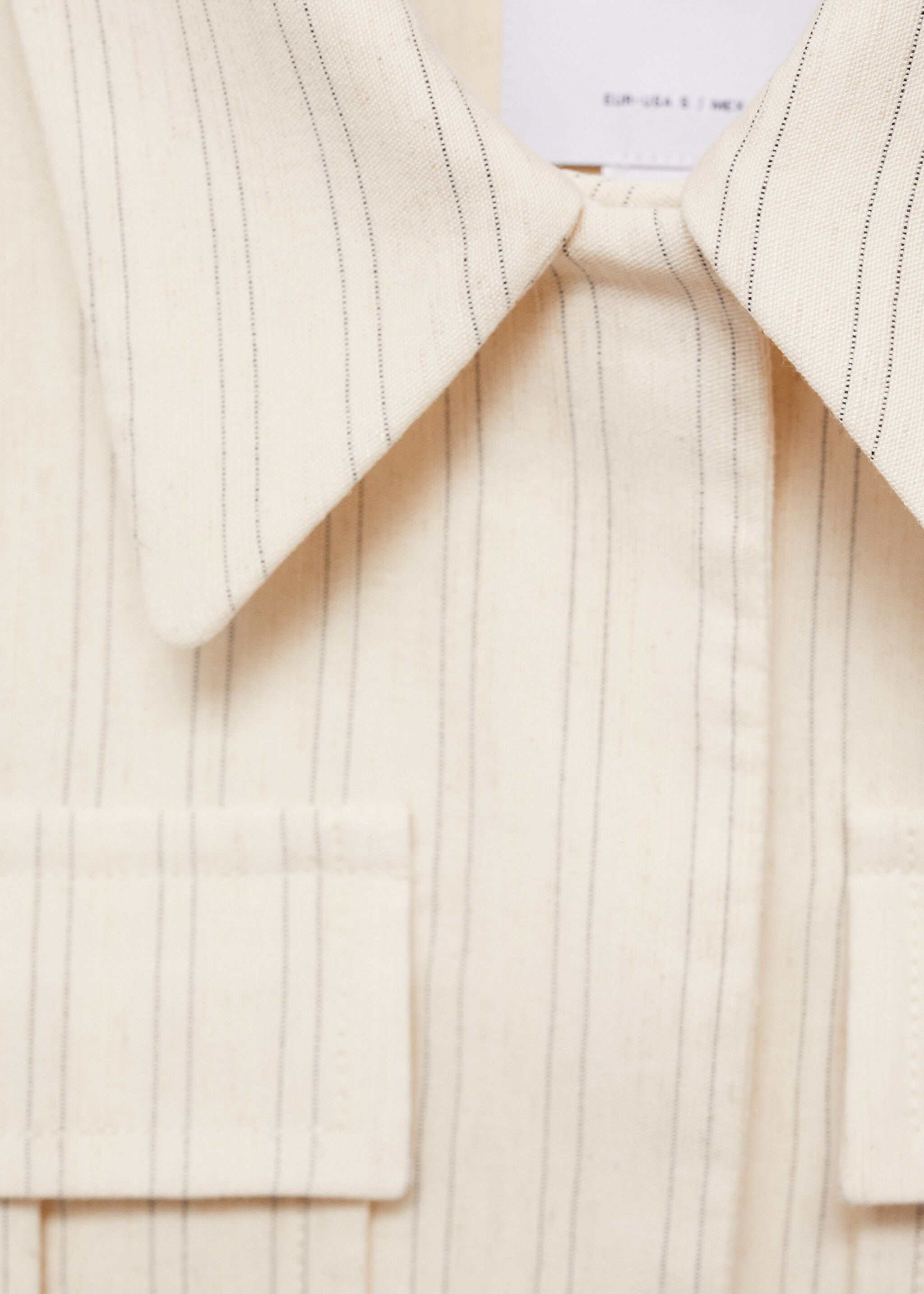 Gestreifte Jacke mit Streifenmuster - Detail des Artikels 8, Ecru. Ref: 77053271-00.