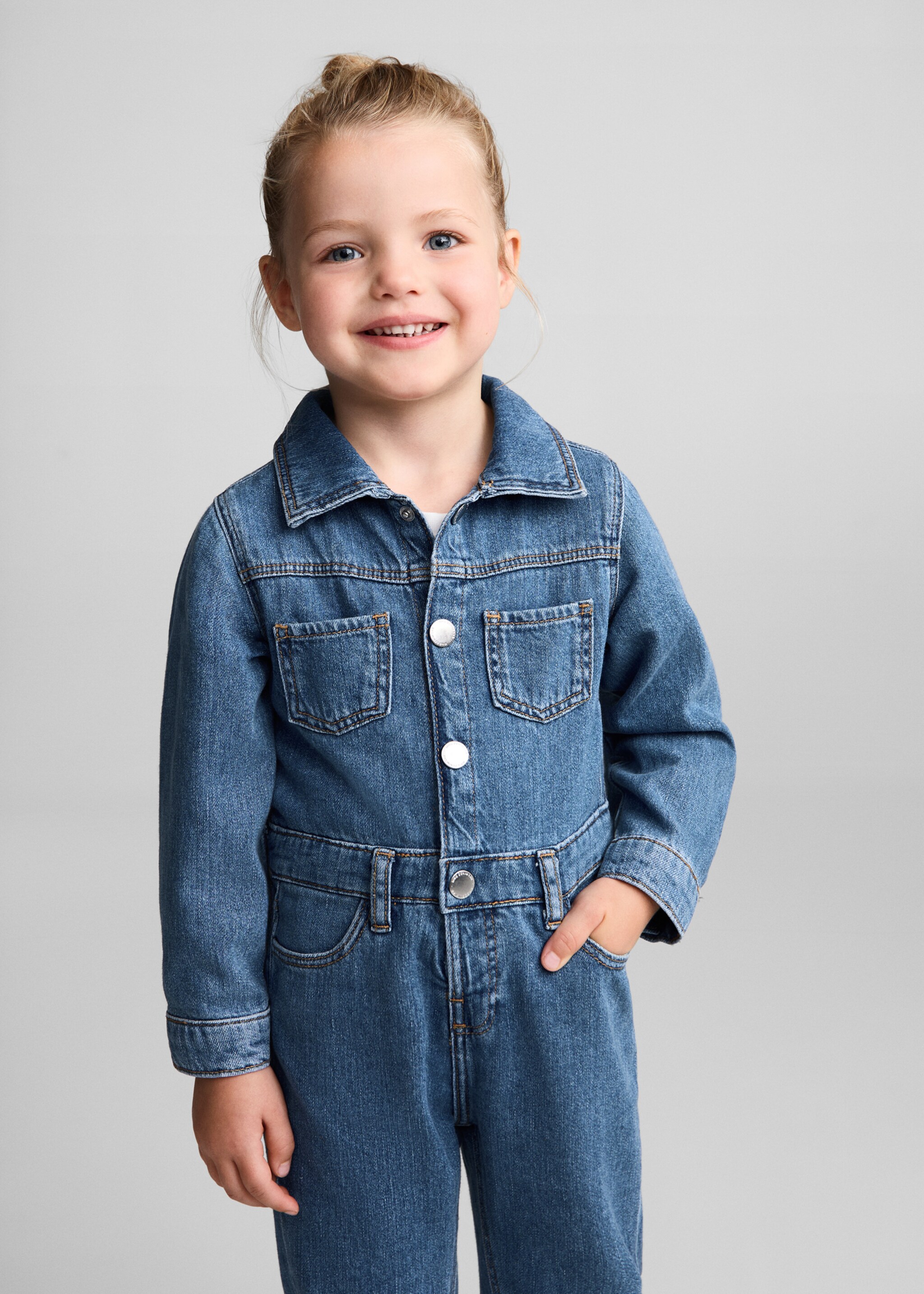 Denim shirt jumpsuit - Medium plane, Medium Blue. Ref: 77053272-00.