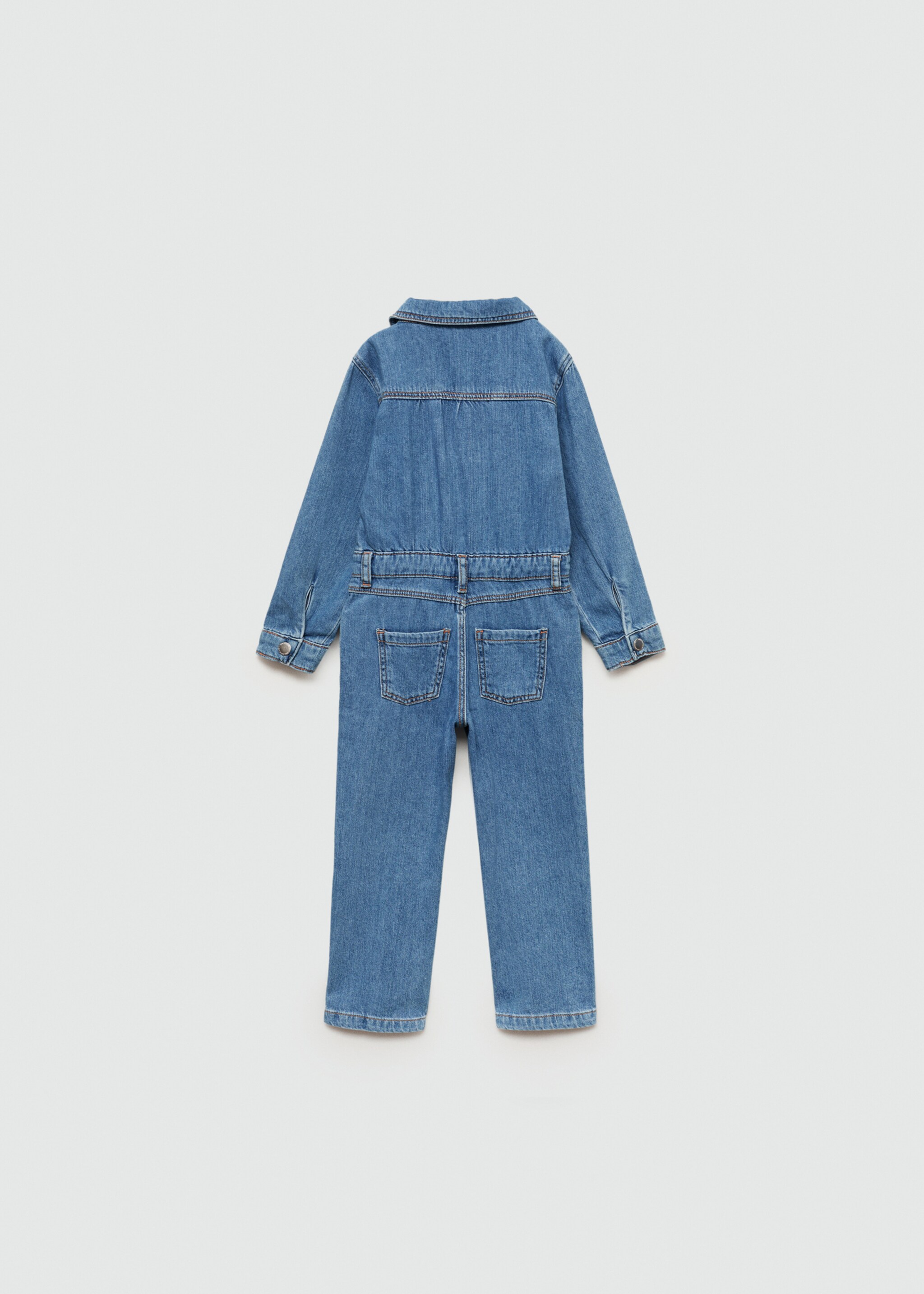 Denim shirt jumpsuit - Reverse of the article, Medium Blue. Ref: 77053272-00.