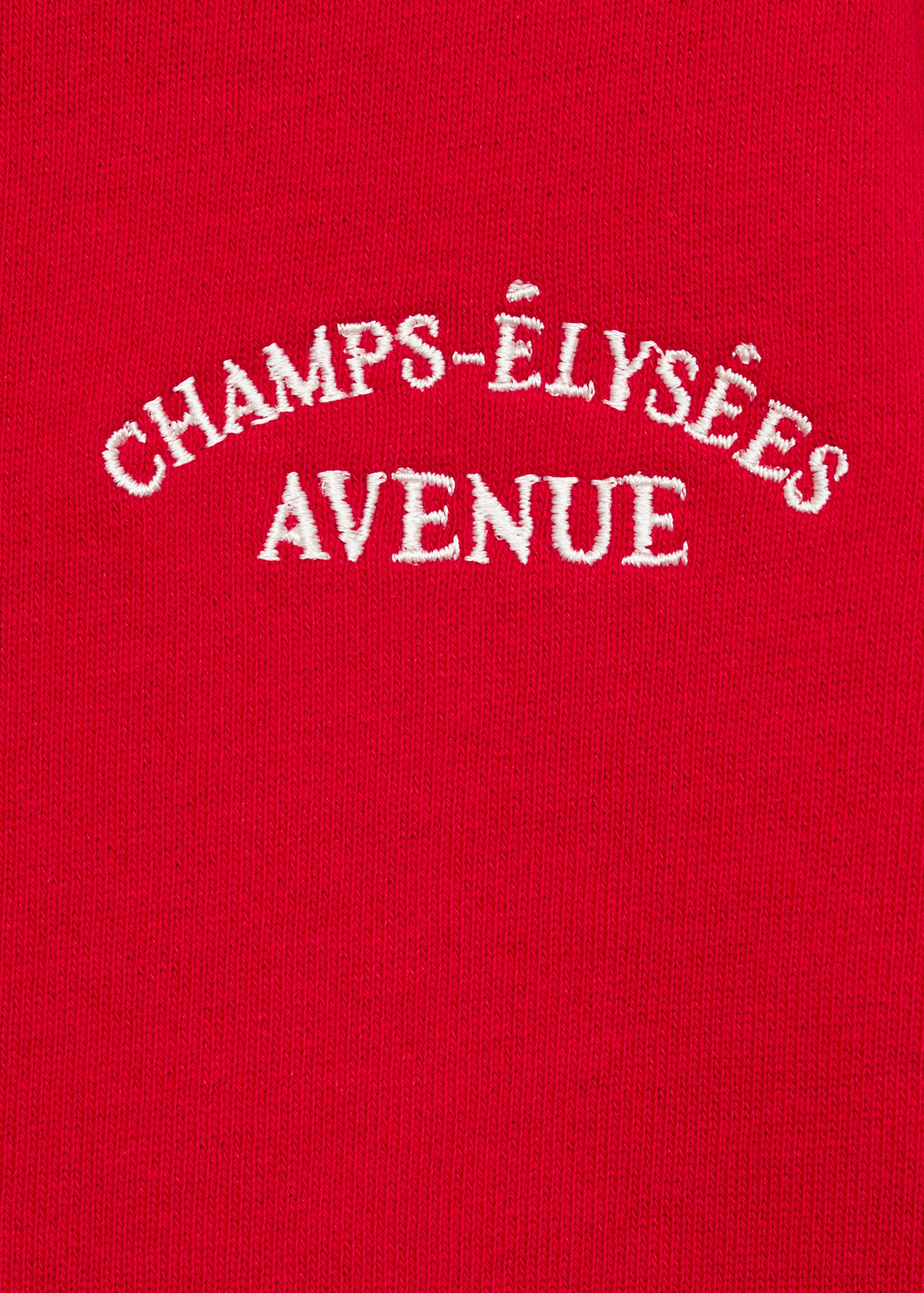 Embroidered detail cotton sweatshirt - Details of the article 0, Red. Ref: 77053273-00.