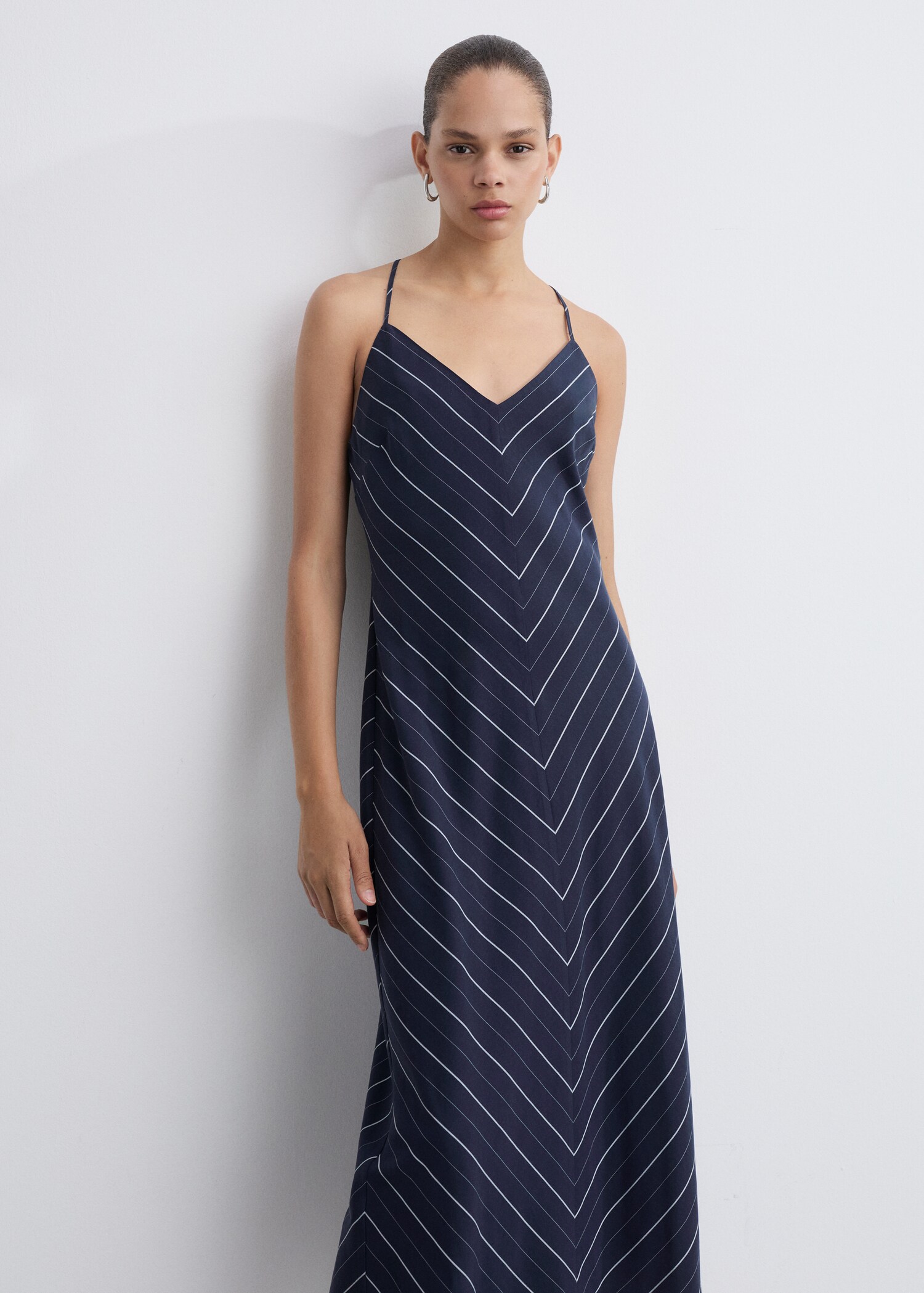 Striped lyocell dress - Medium plane