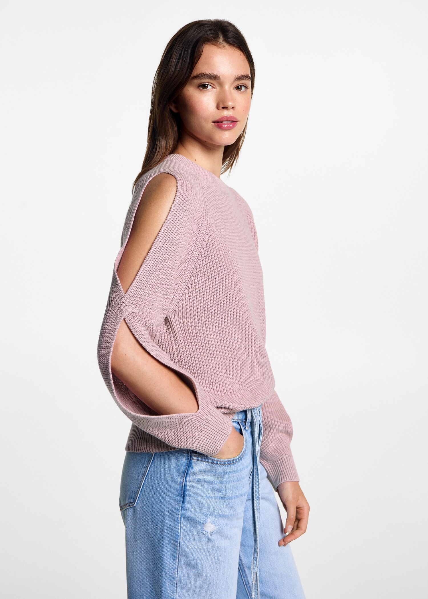 Pull-over maille ouvertures - Plan moyen