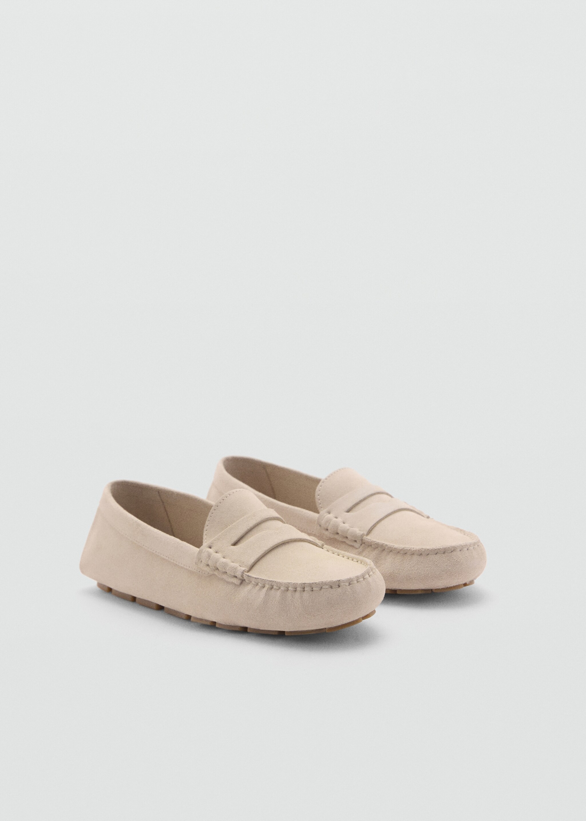 Suede leather loafers - Medium plane, Beige. Ref: 77053293-00.
