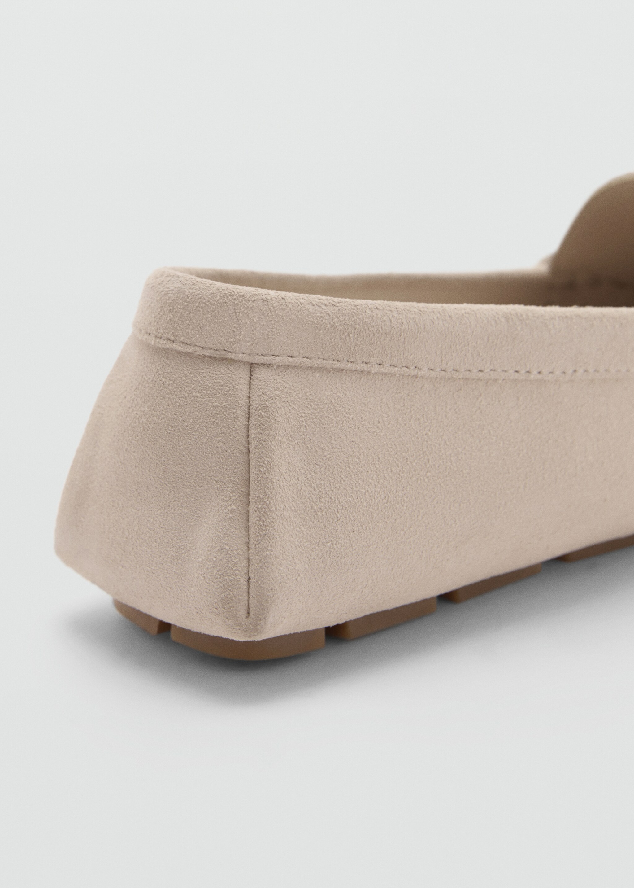 Suede leather loafers - Details of the article 1, Beige. Ref: 77053293-00.