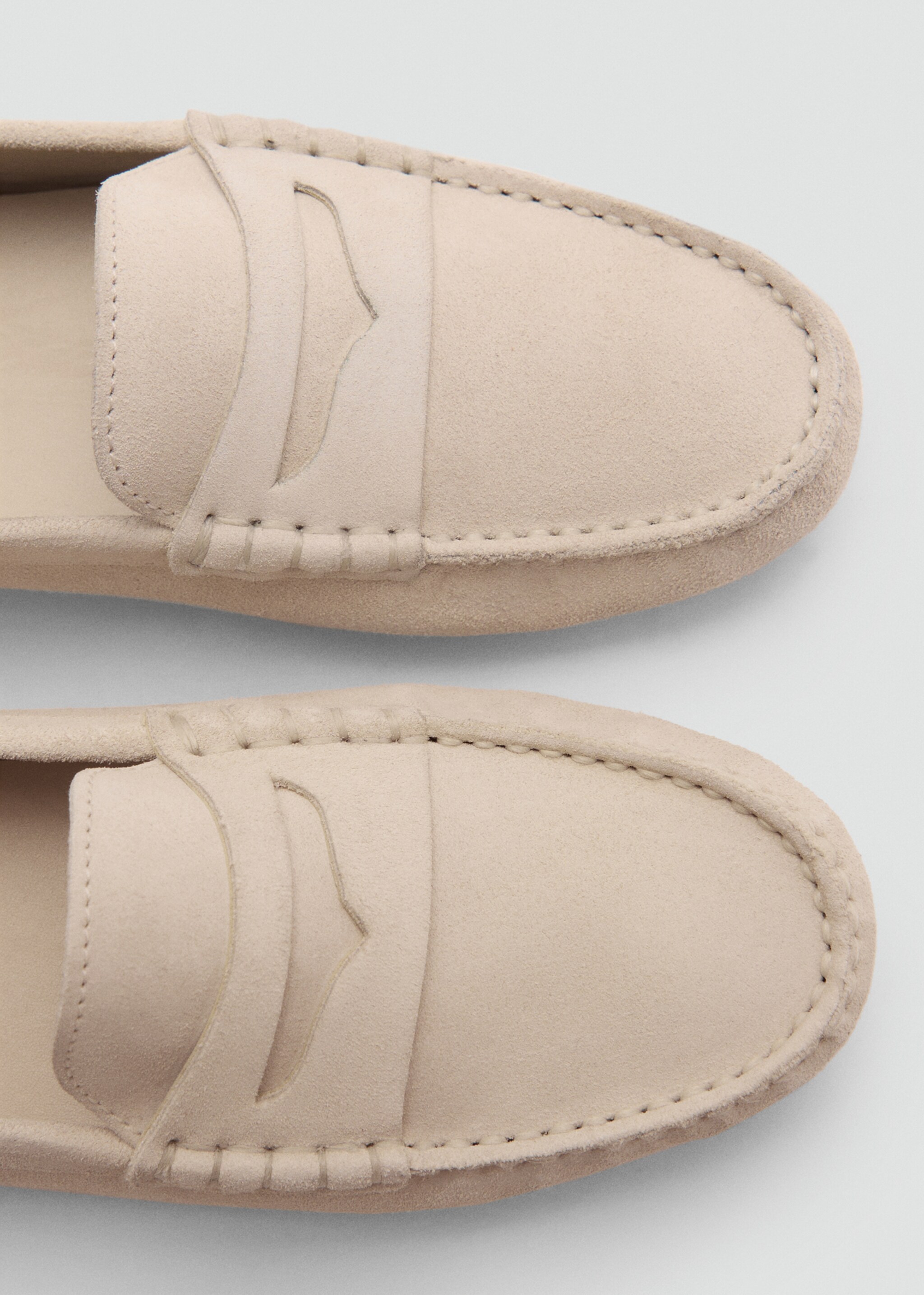 Suede leather loafers - Details of the article 3, Beige. Ref: 77053293-00.