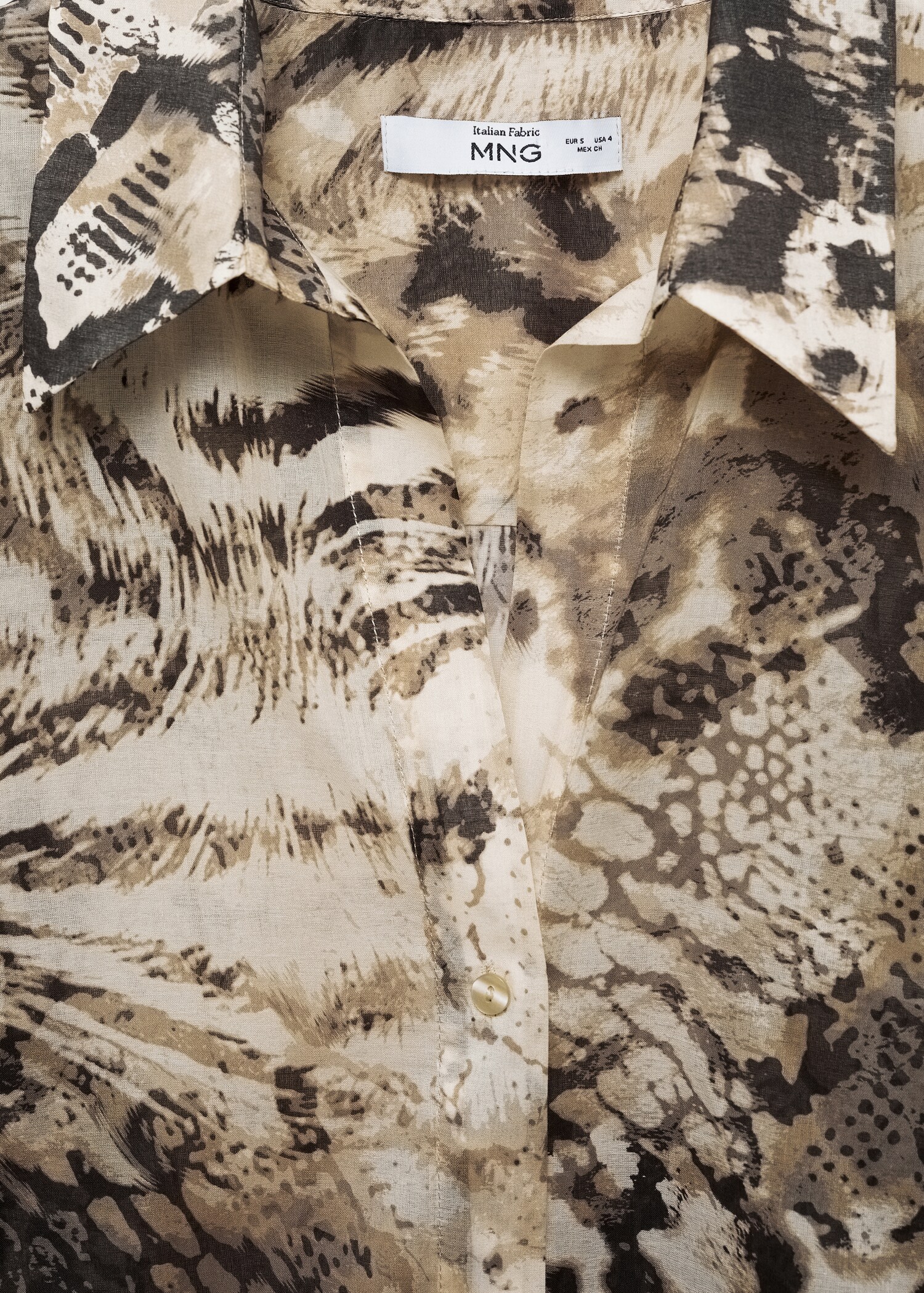 Halbdurchsichtiges Hemd mit Animal-Print - Detail des Artikels 8