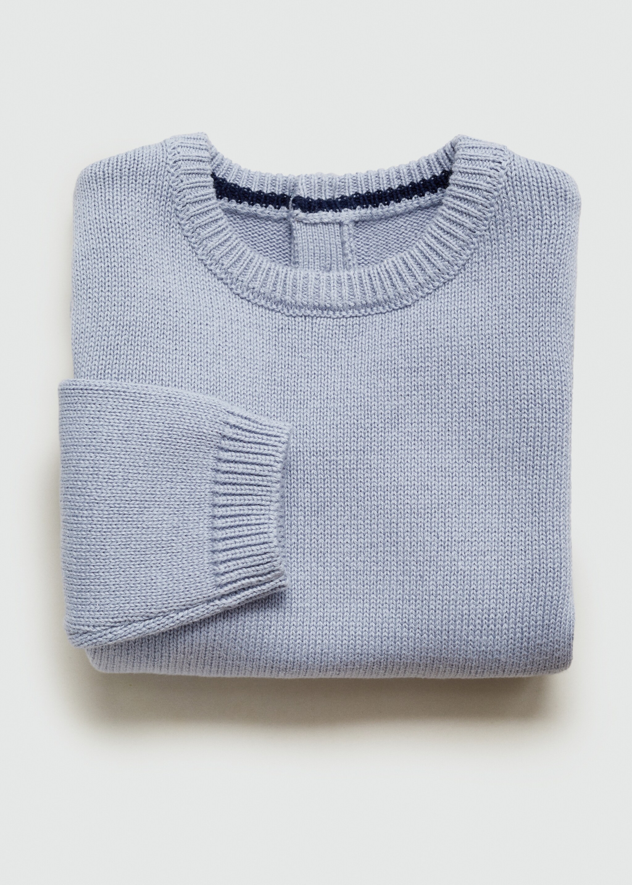 Round-neck knitted sweater - Details of the article 0, Sky Blue. Ref: 77053665-00.