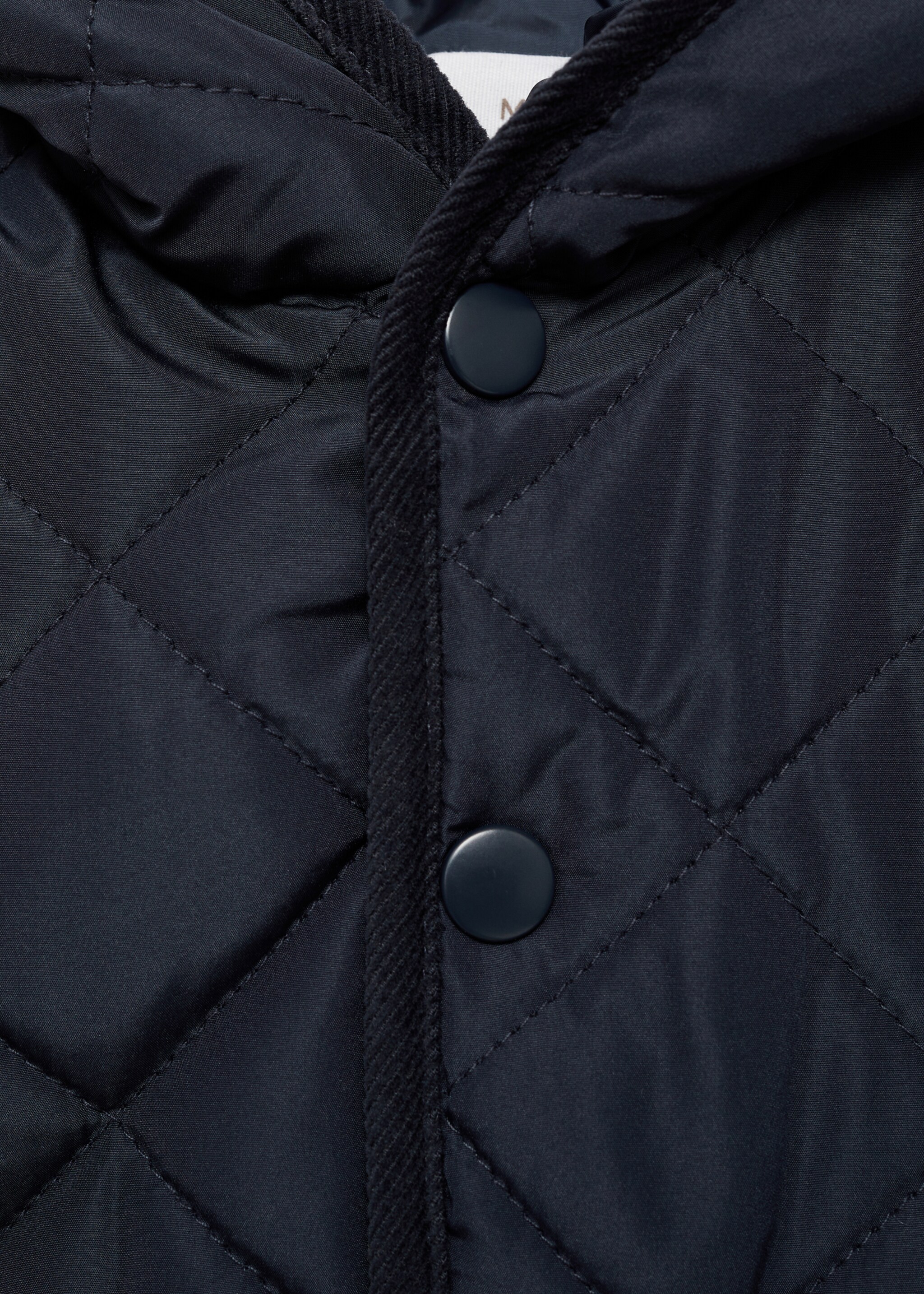 Anorak acolchado rombos - Detalle del artículo 8, Azul marino oscuro. Ref: 77053666-00.