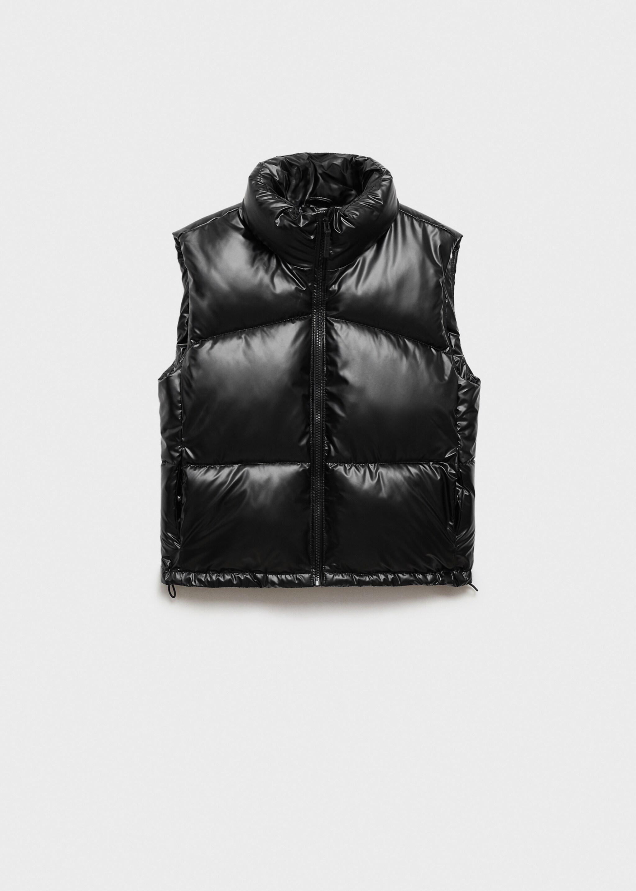 Quilted gilet with pockets - Article without model, Black. Ref: 77053667-00.