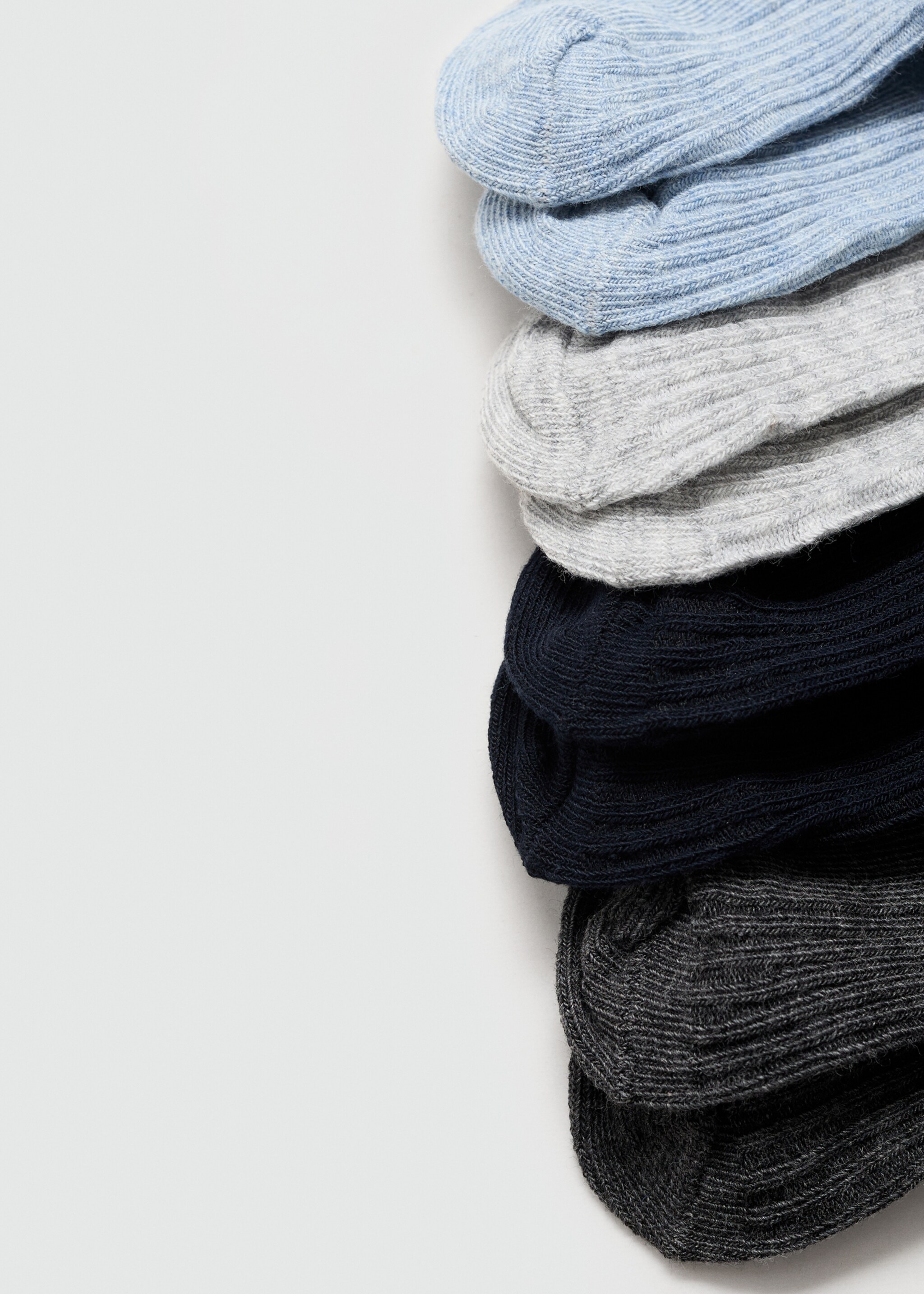 4 pack ribbed socks - Details of the article 0, Grey. Ref: 77053674-00.