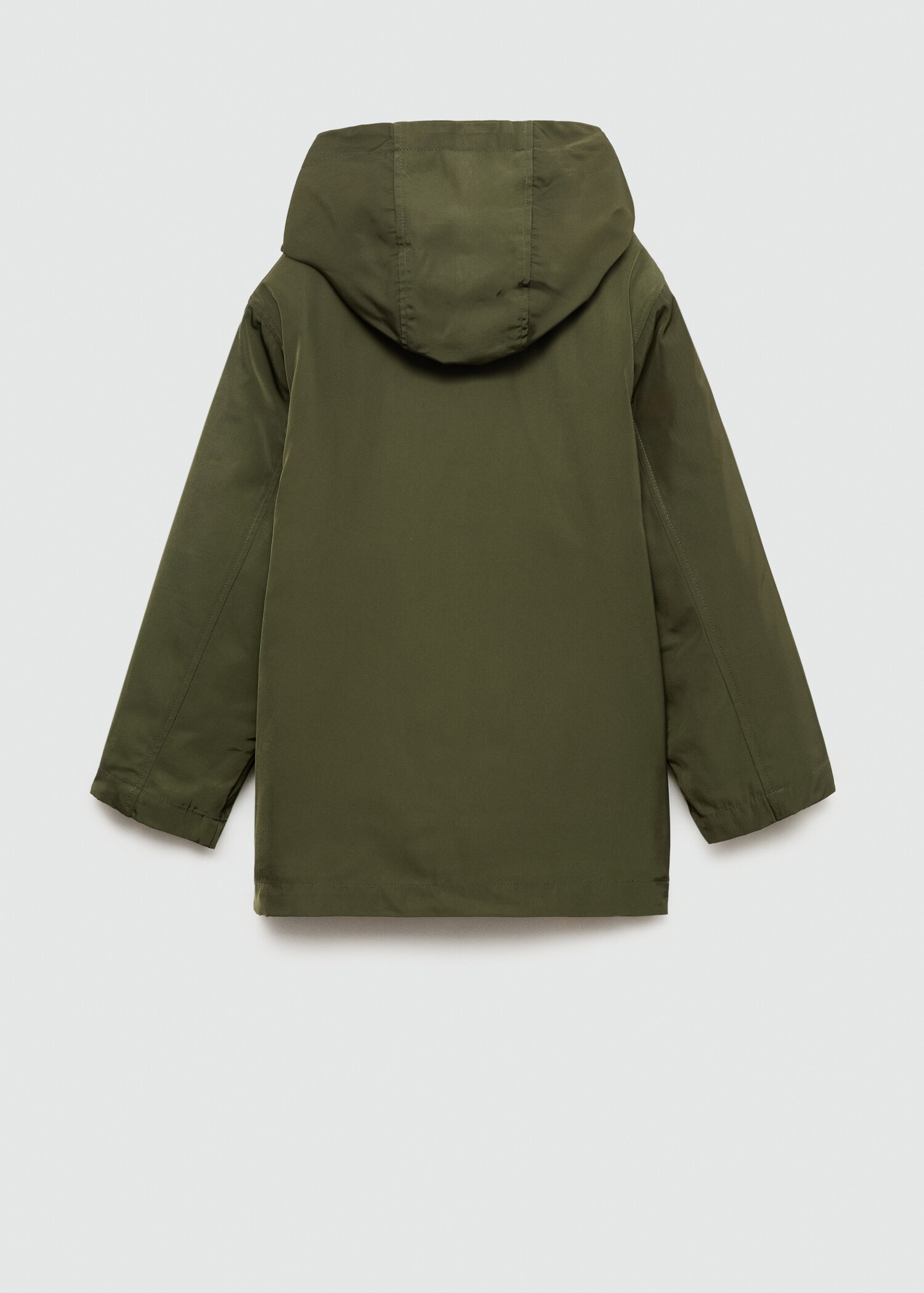 Hooded water-repellent coat - Reverse of the article