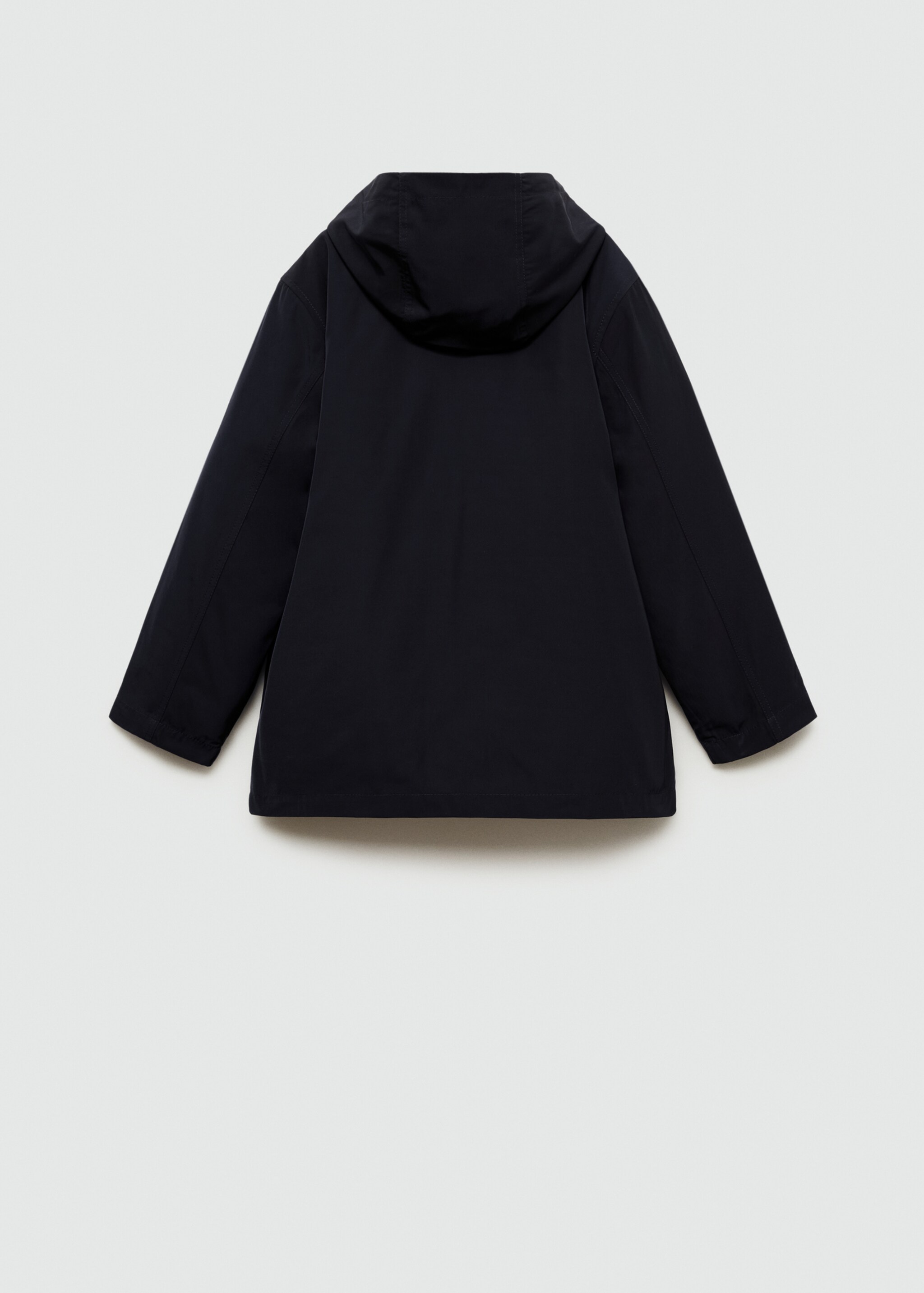 Hooded water-repellent coat - Reverse of the article, Dark Navy. Ref: 77054010-00.