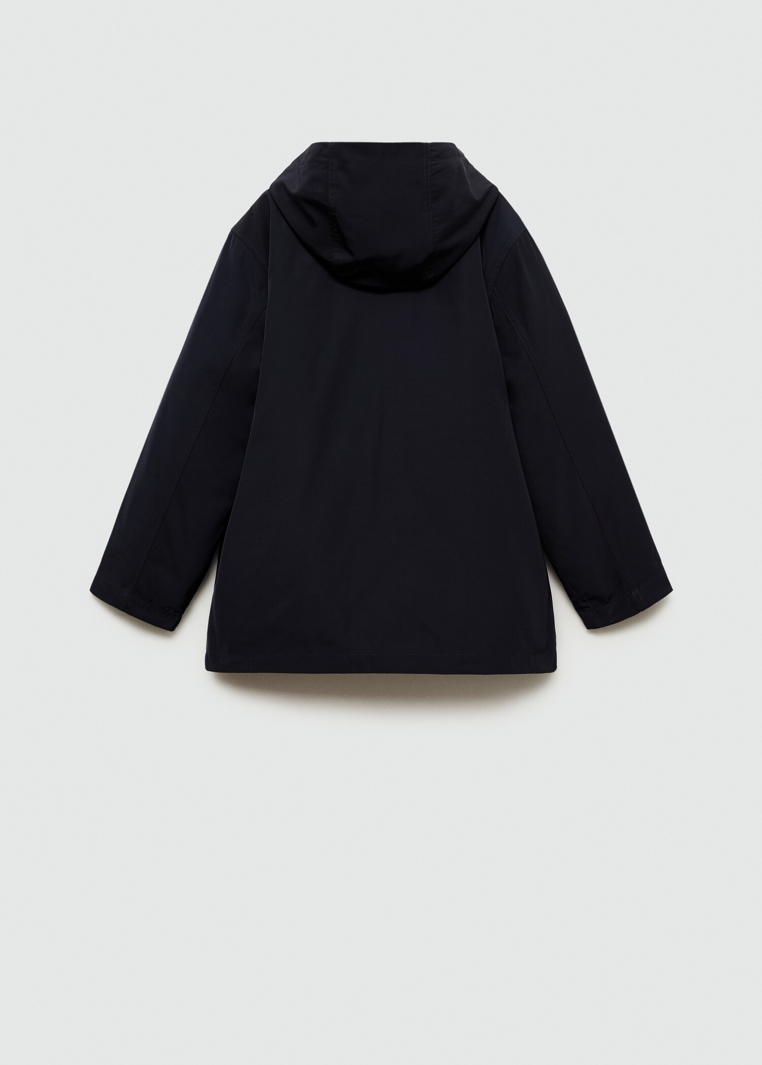 Hooded water-repellent coat - Reverse of the article