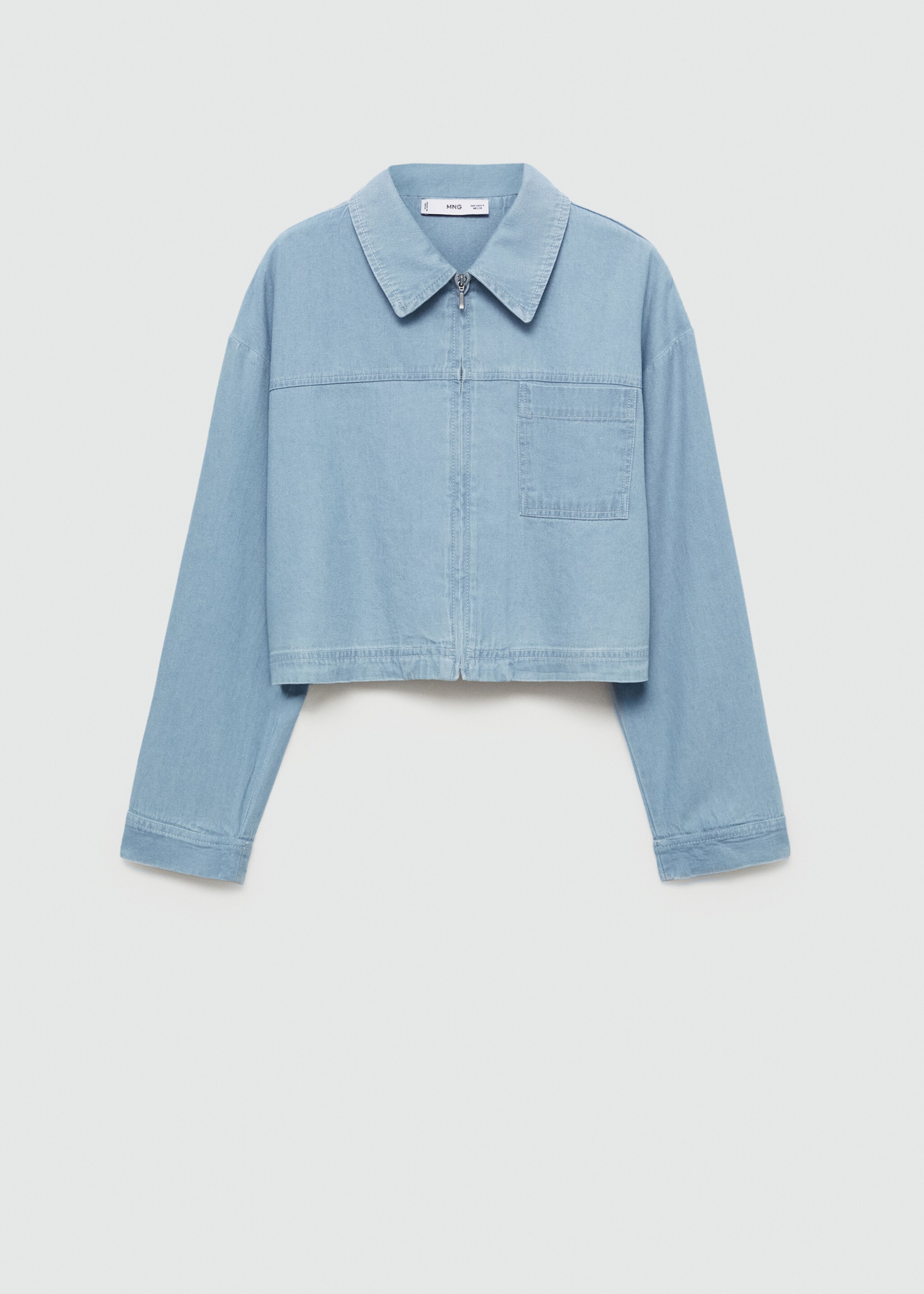 Pocket denim overshirt - Article without model, Light Blue. Ref: 77054014-00.