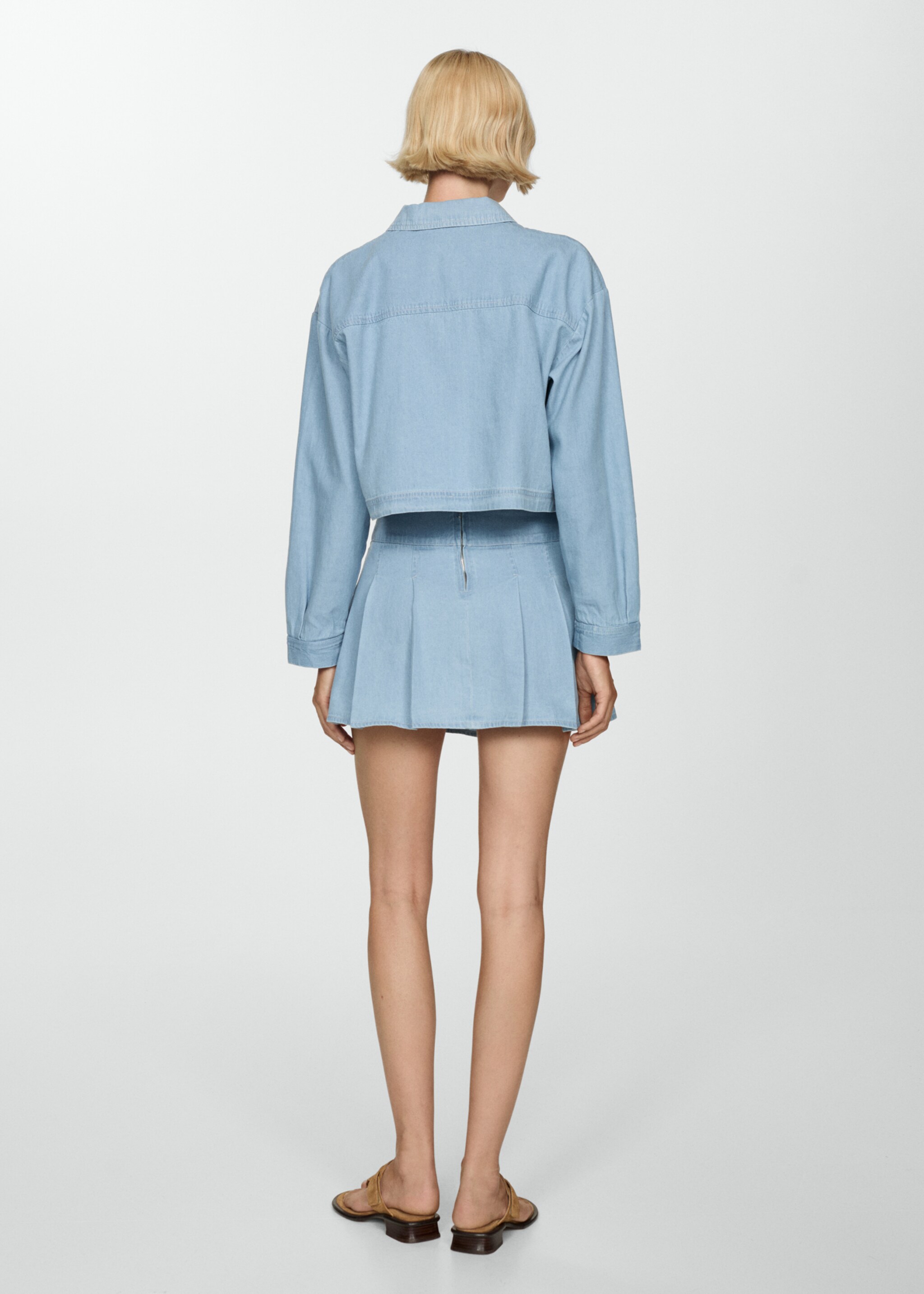 Pocket denim overshirt - Reverse of the article, Light Blue. Ref: 77054014-00.